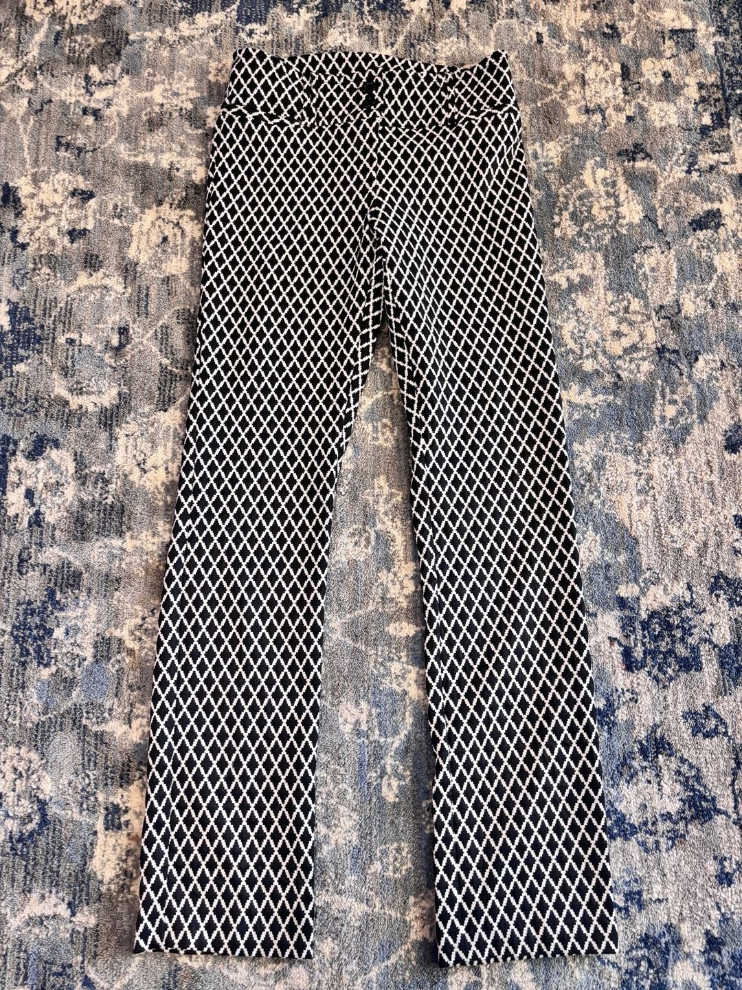 Soho Apparel Ltd. Pants Size 6 Black White Diamond Pattern Slim Trousers 2