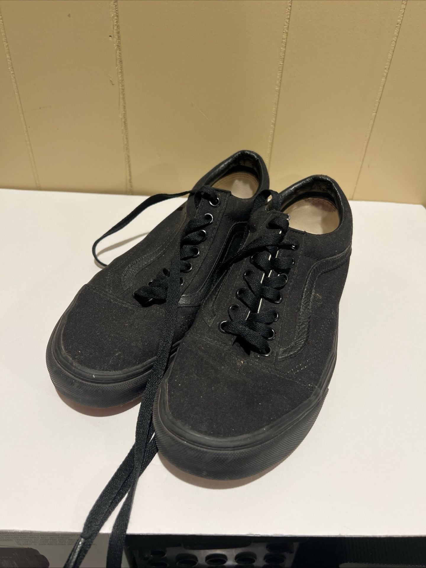 Vans Old Skool Skate Shoes Black Monochrome Canvas 2