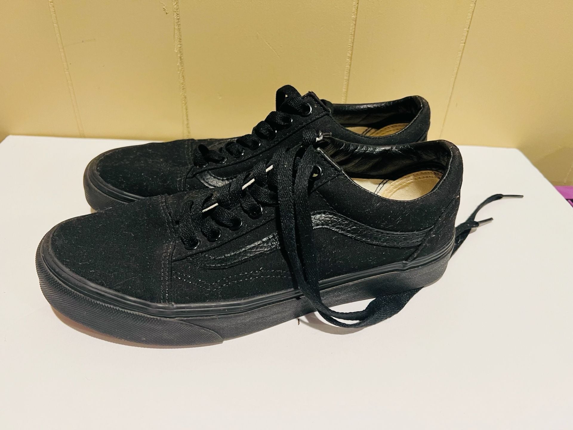 Vans Old Skool Skate Shoes Black Monochrome Canvas 4