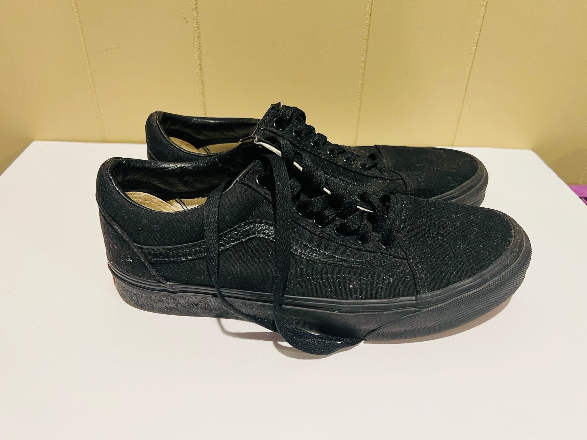 Vans Old Skool Skate Shoes Black Monochrome Canvas 6