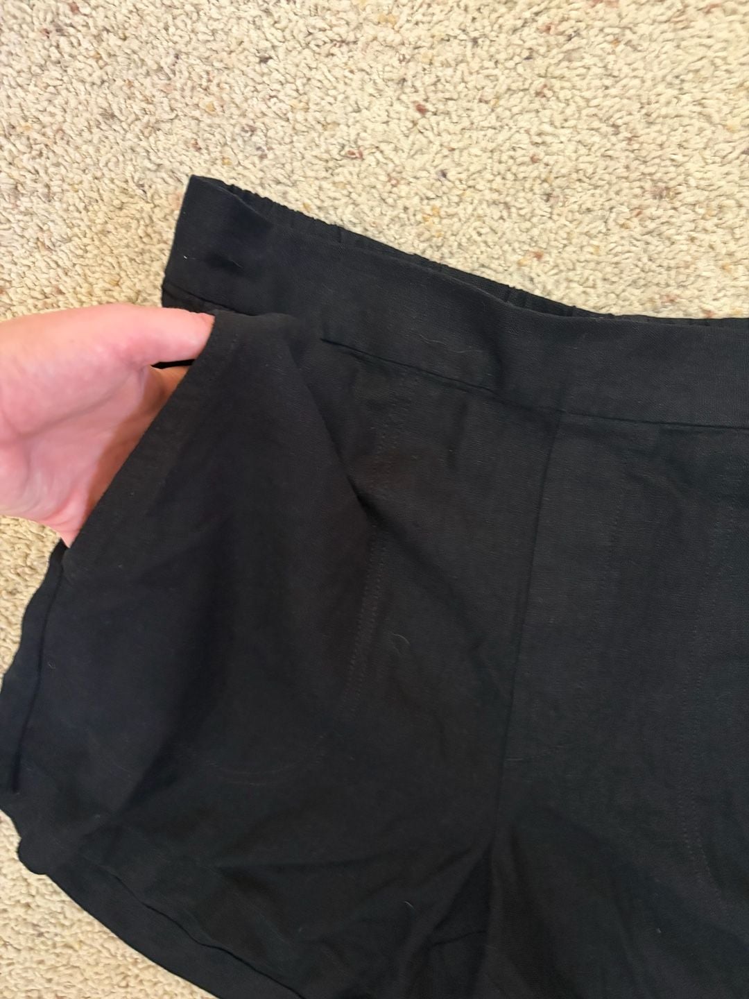 Banana Republic Black Linen Blend Shorts Medium High Rise Tailored Minimalist 7