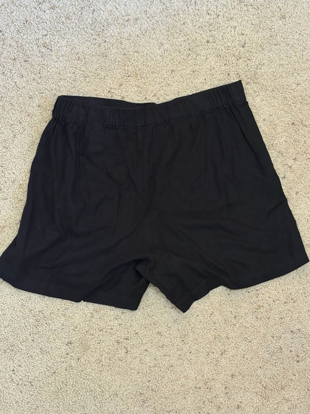 Banana Republic Black Linen Blend Shorts Medium High Rise Tailored Minimalist 8