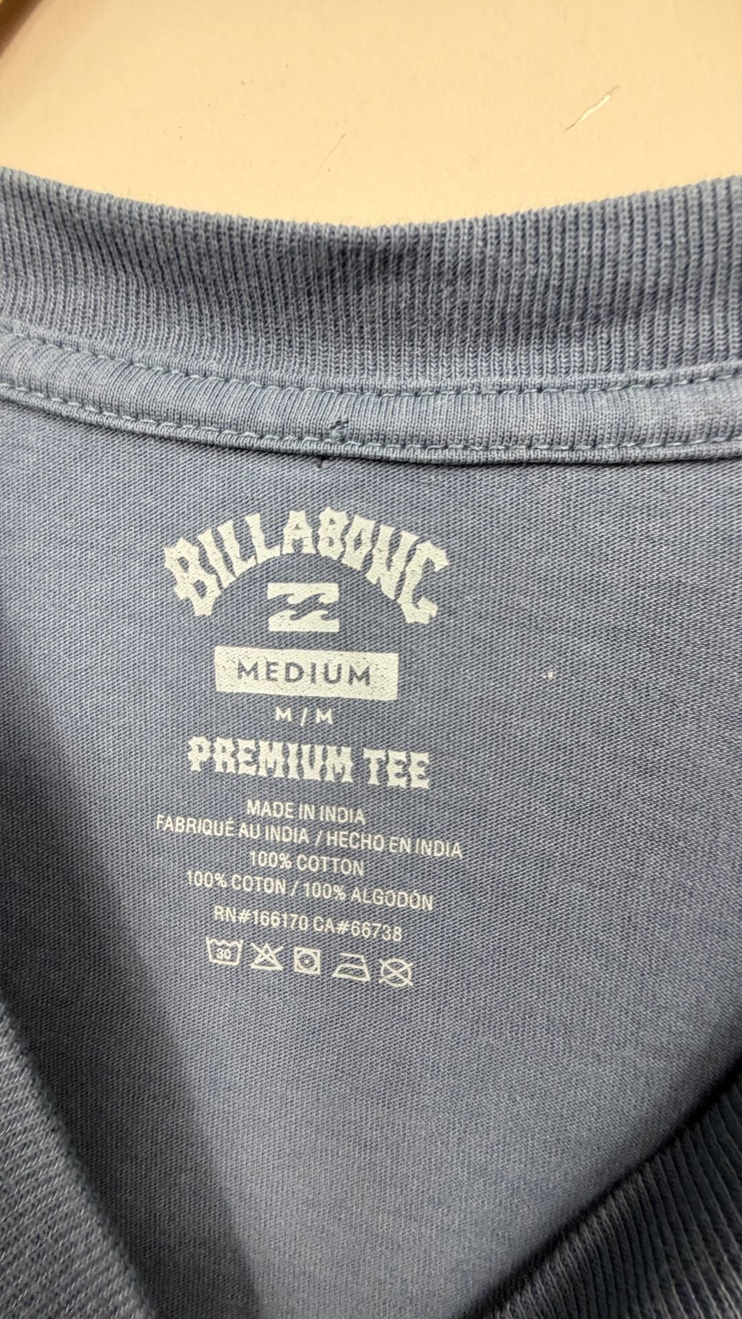 Billabong Premium Tee T-Shirt Size Medium Blue Graphic Logo 4