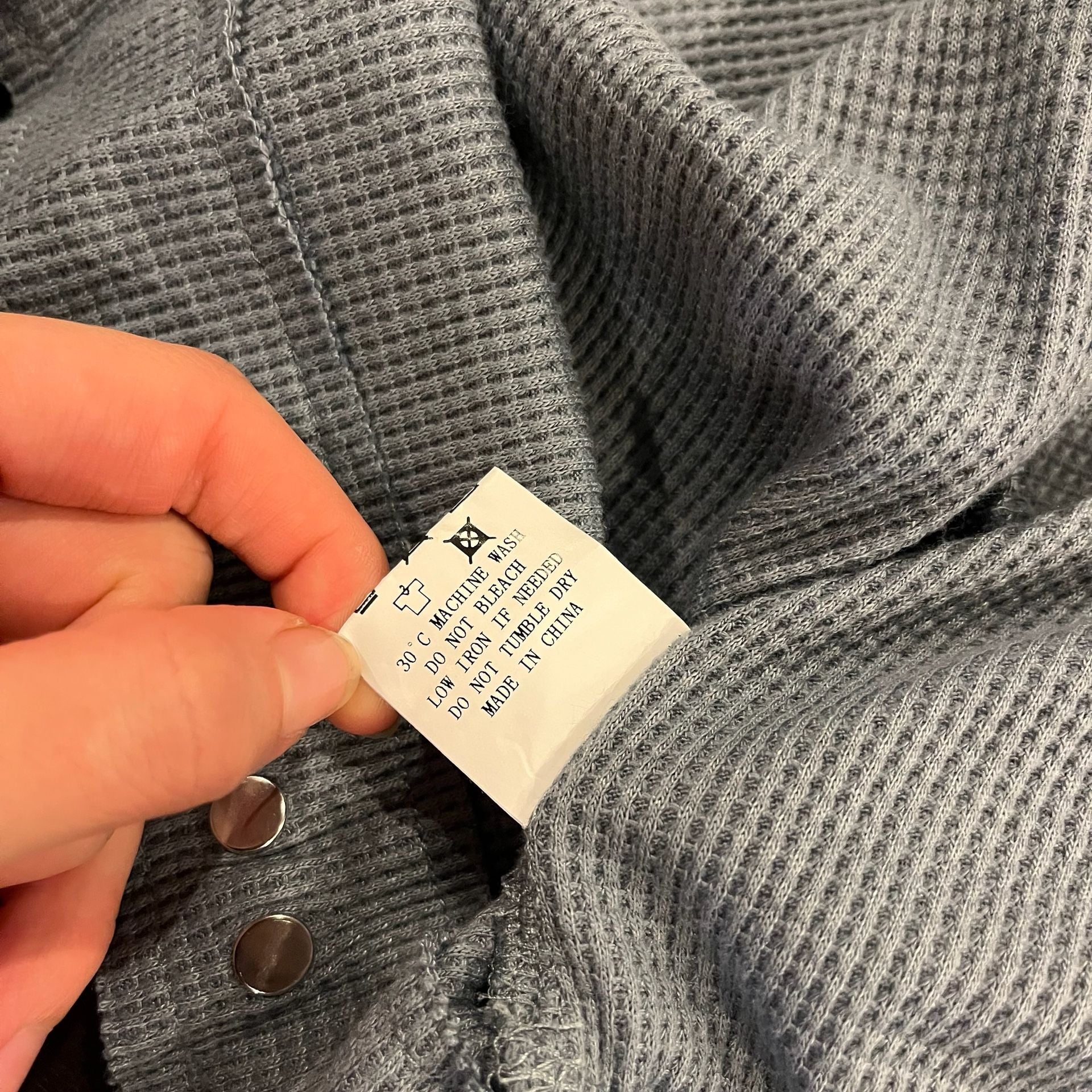 Unbranded Blue Waffle Knit Crop Button Up Jacket Shacket Size Medium 11