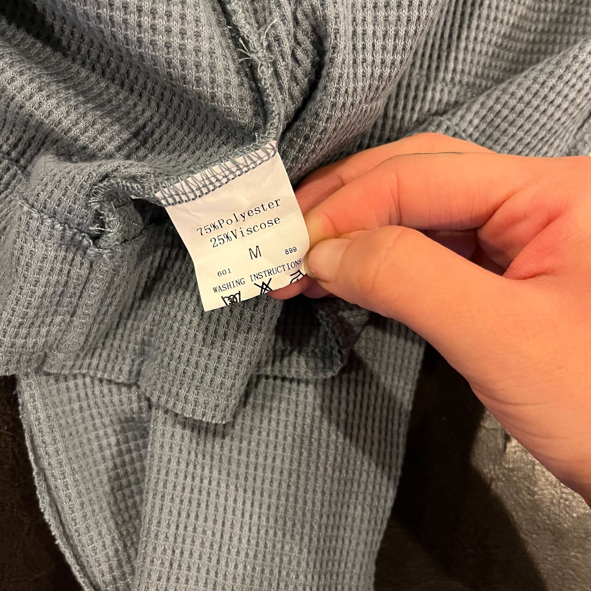 Unbranded Blue Waffle Knit Crop Button Up Jacket Shacket Size Medium 12