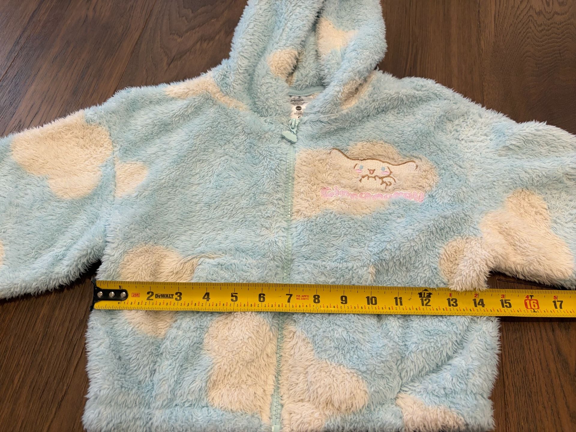 Sanrio Cinnamoroll Fleece Zip Hoodie Size S Blue White Cloud Sherpa 7