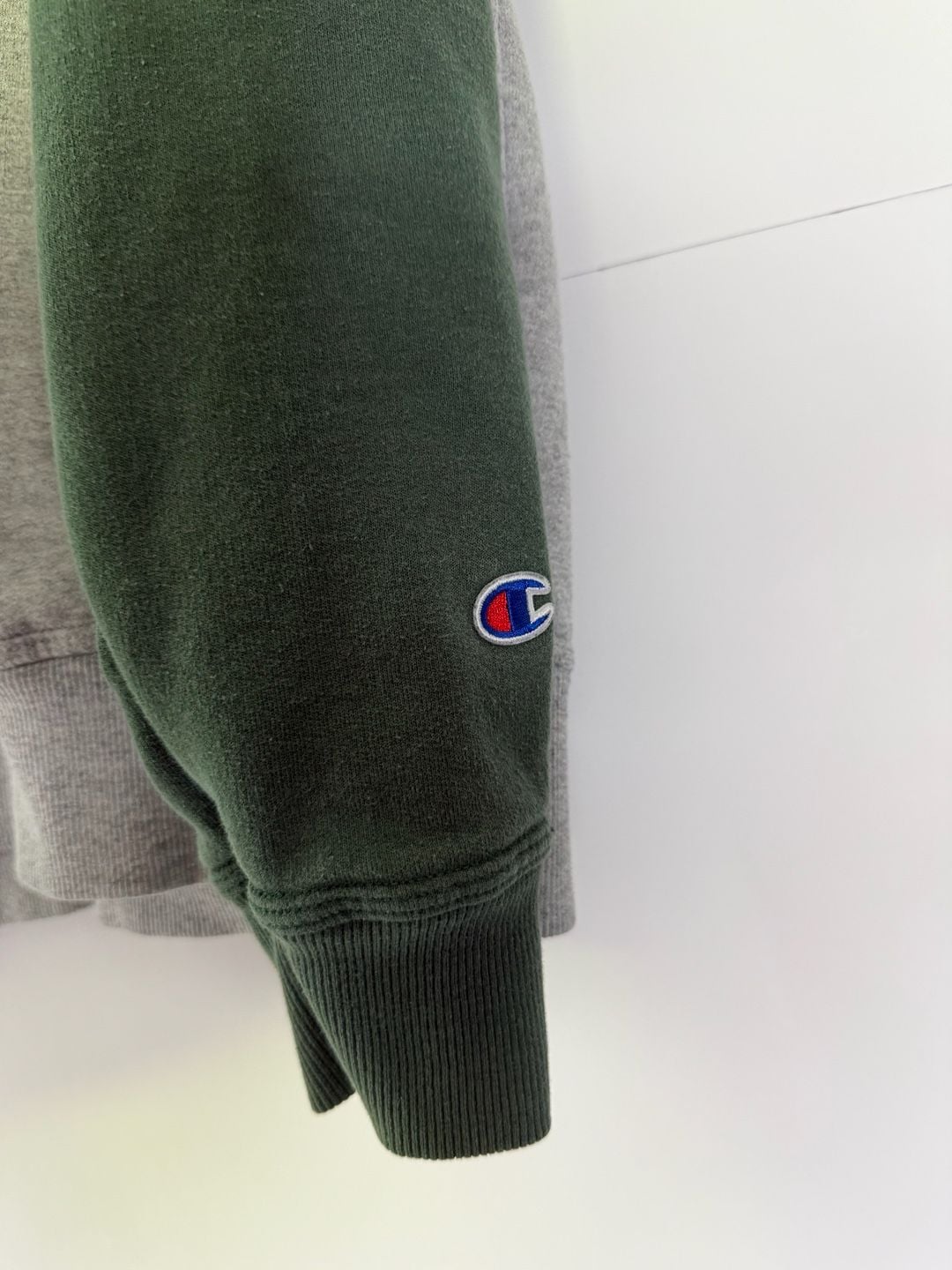 Champion Colorblock Hoodie Size M Green Grey 3