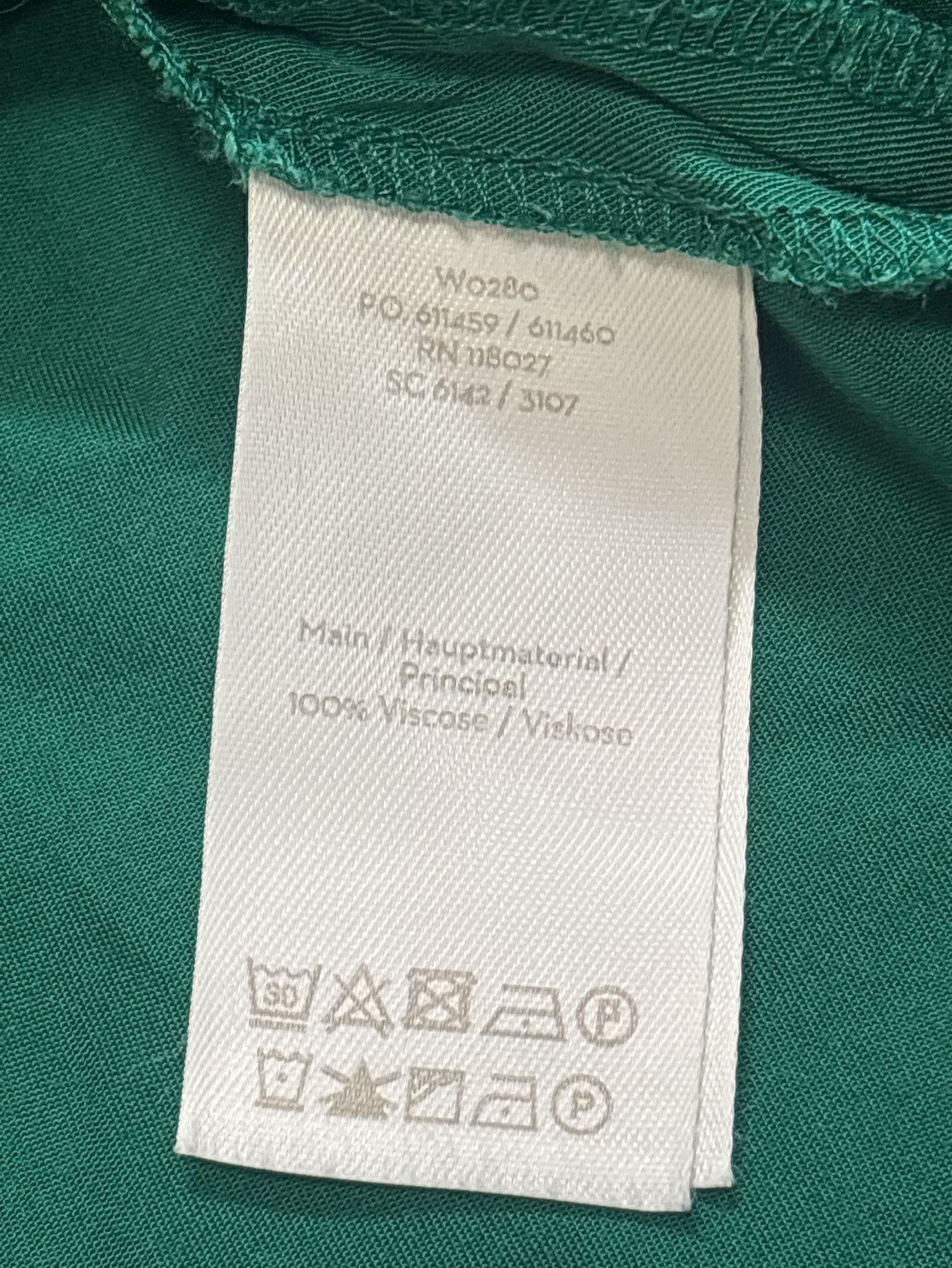 Boden Green Wrap Blouse Size US 14R Long Sleeve Tie Waist V-Neck 10