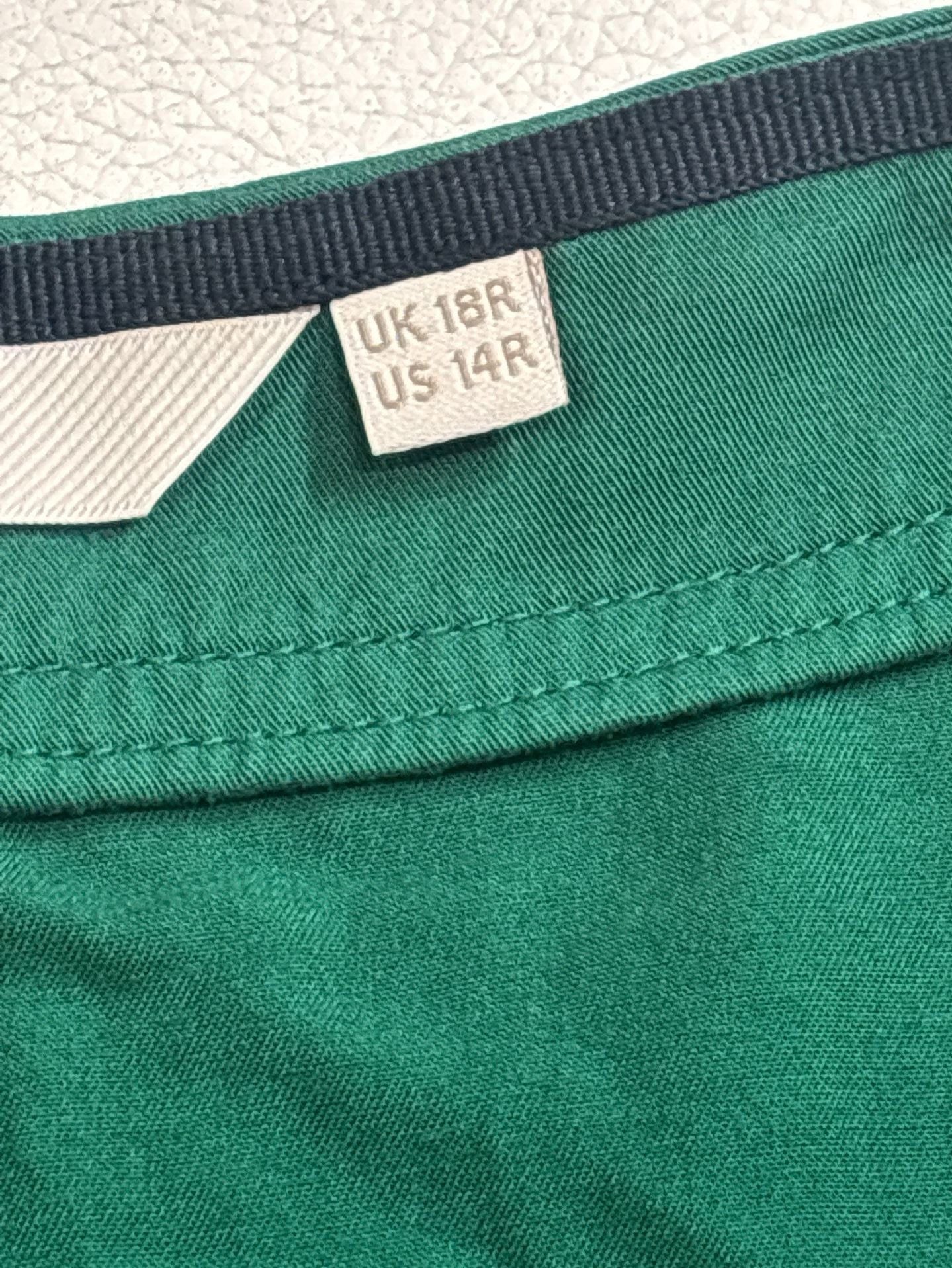 Boden Green Wrap Blouse Size US 14R Long Sleeve Tie Waist V-Neck 7