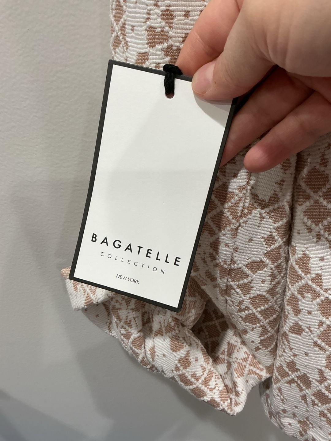 Bagatelle Collection Cropped Jacket Size XL White Tan Jacquard #74 8