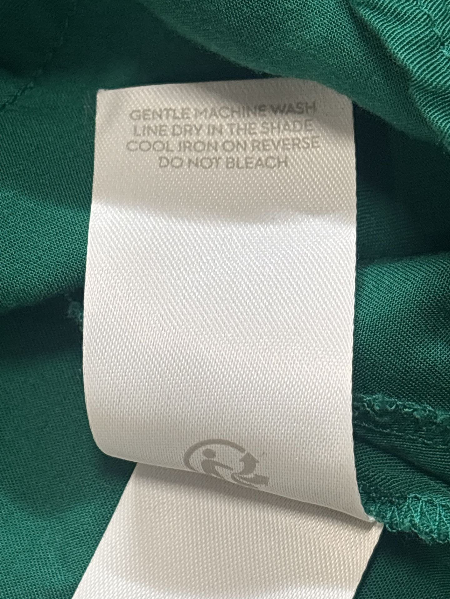 Boden Green Wrap Blouse Size US 14R Long Sleeve Tie Waist V-Neck 11