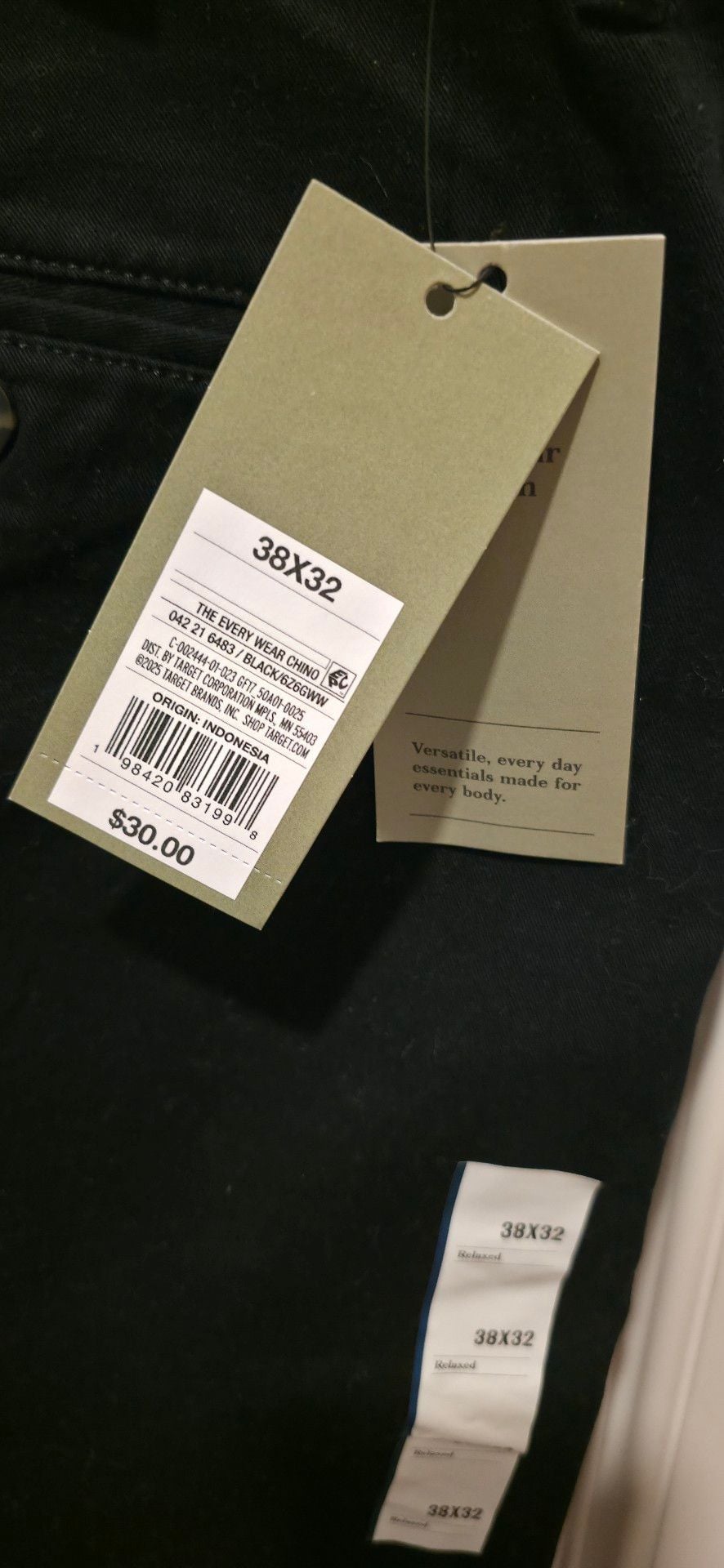 Goodfellow & Co The Every Wear Relaxed Chino Size 38x32 Black 8