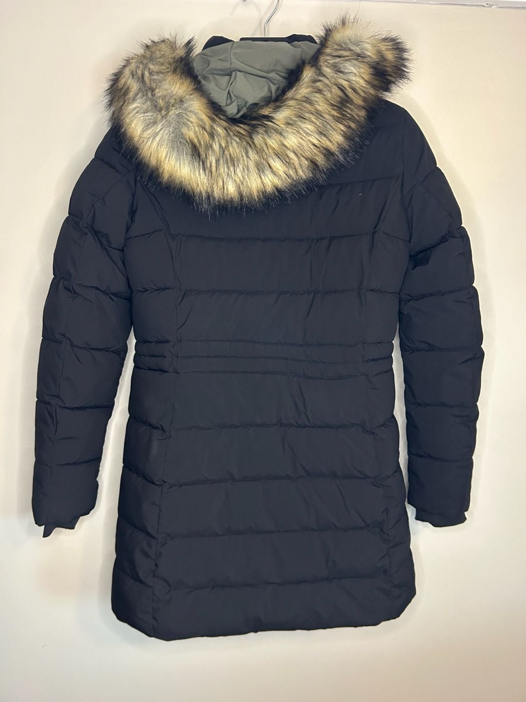 Laundry by Shelli Segal Puffer Jacket Black Faux Fur Hood 5