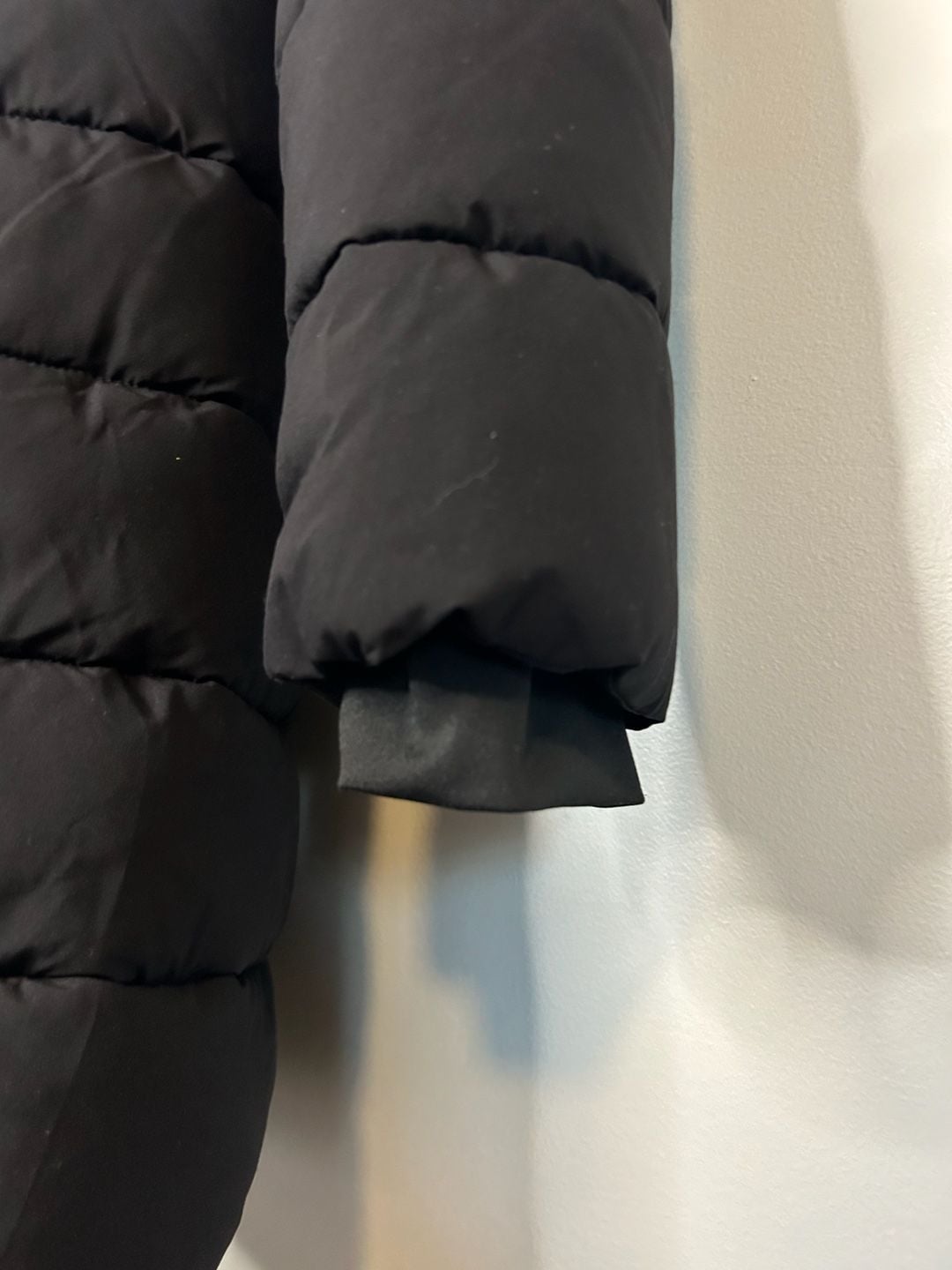 Laundry by Shelli Segal Puffer Jacket Black Faux Fur Hood 6