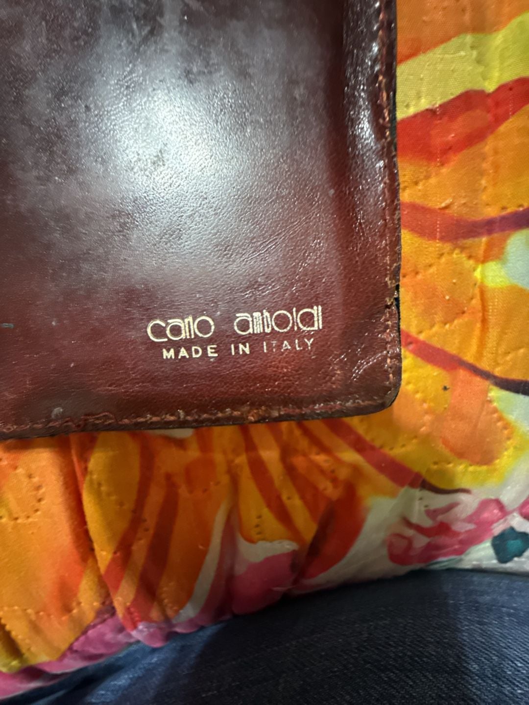 Carlo Ambrosi Leather Long Wallet Made In Italy Brown 7