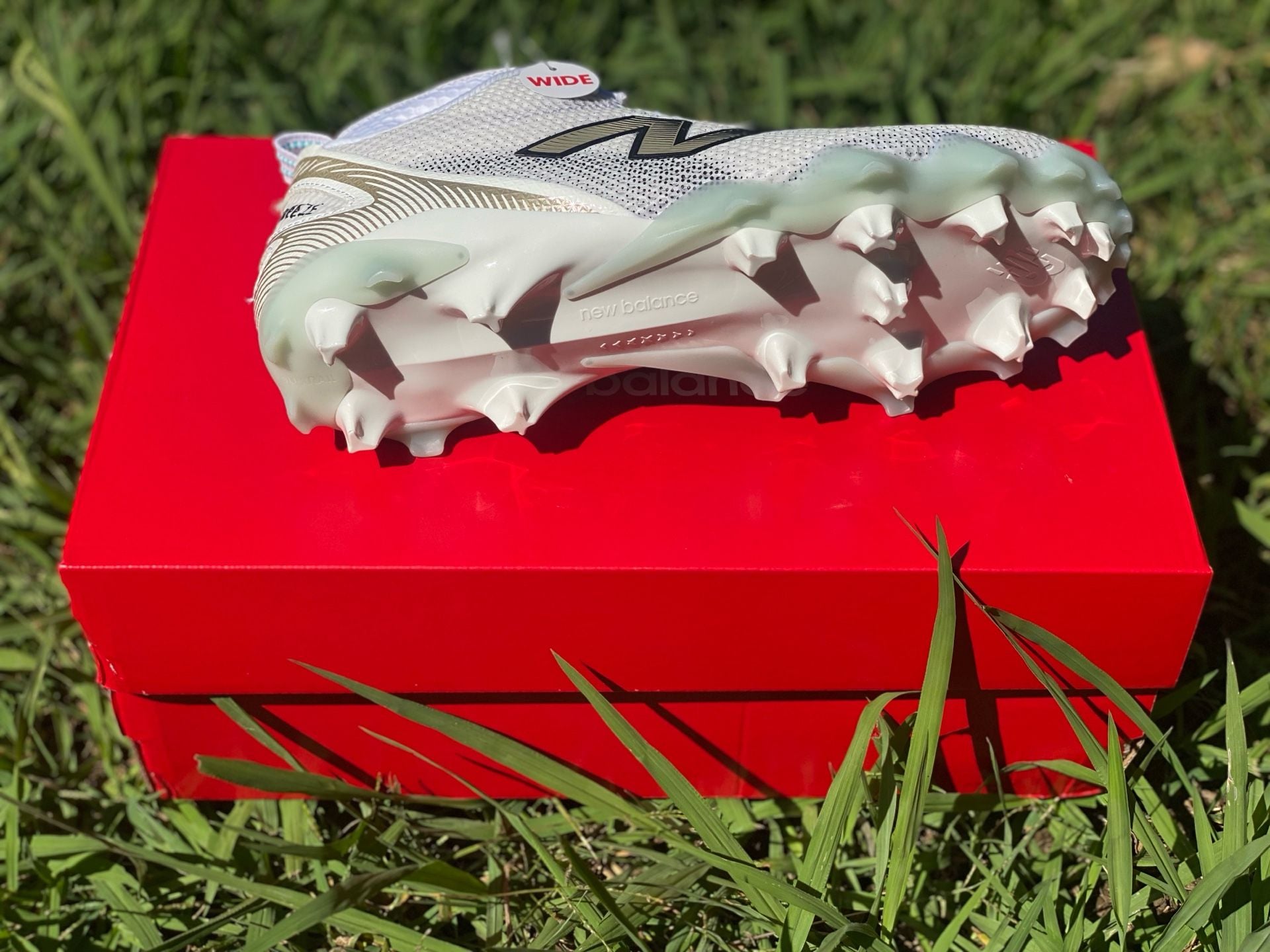 New Balance FreezeLX v5 Lacrosse Cleats White Black 3