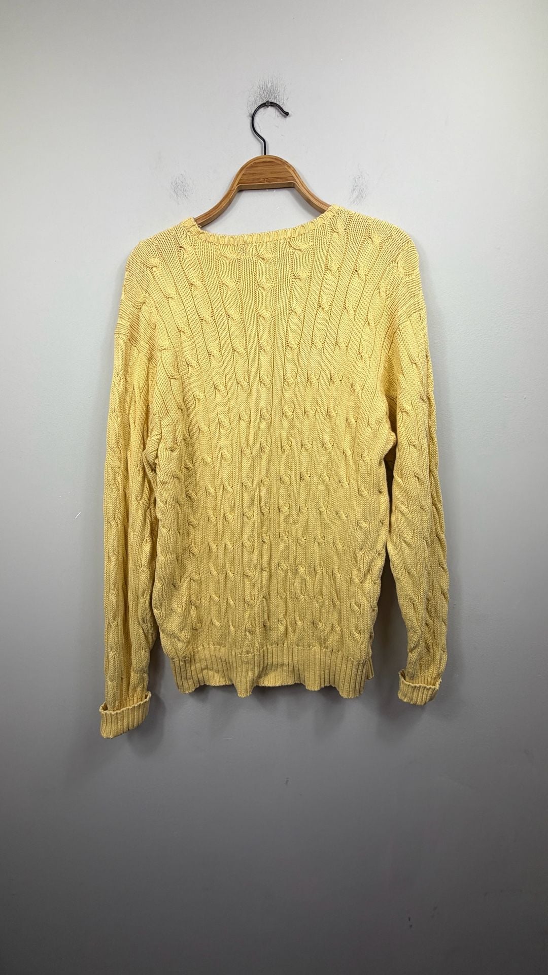 Polo Ralph Lauren Yellow Cable Knit Cotton Sweater 7
