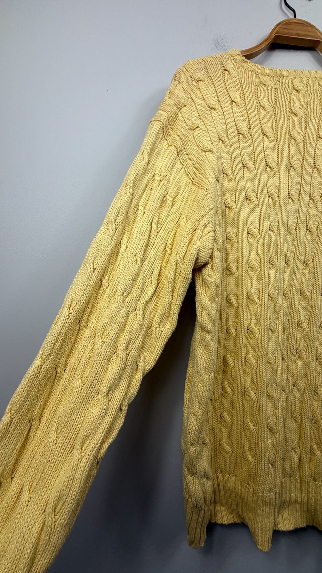 Polo Ralph Lauren Yellow Cable Knit Cotton Sweater 8
