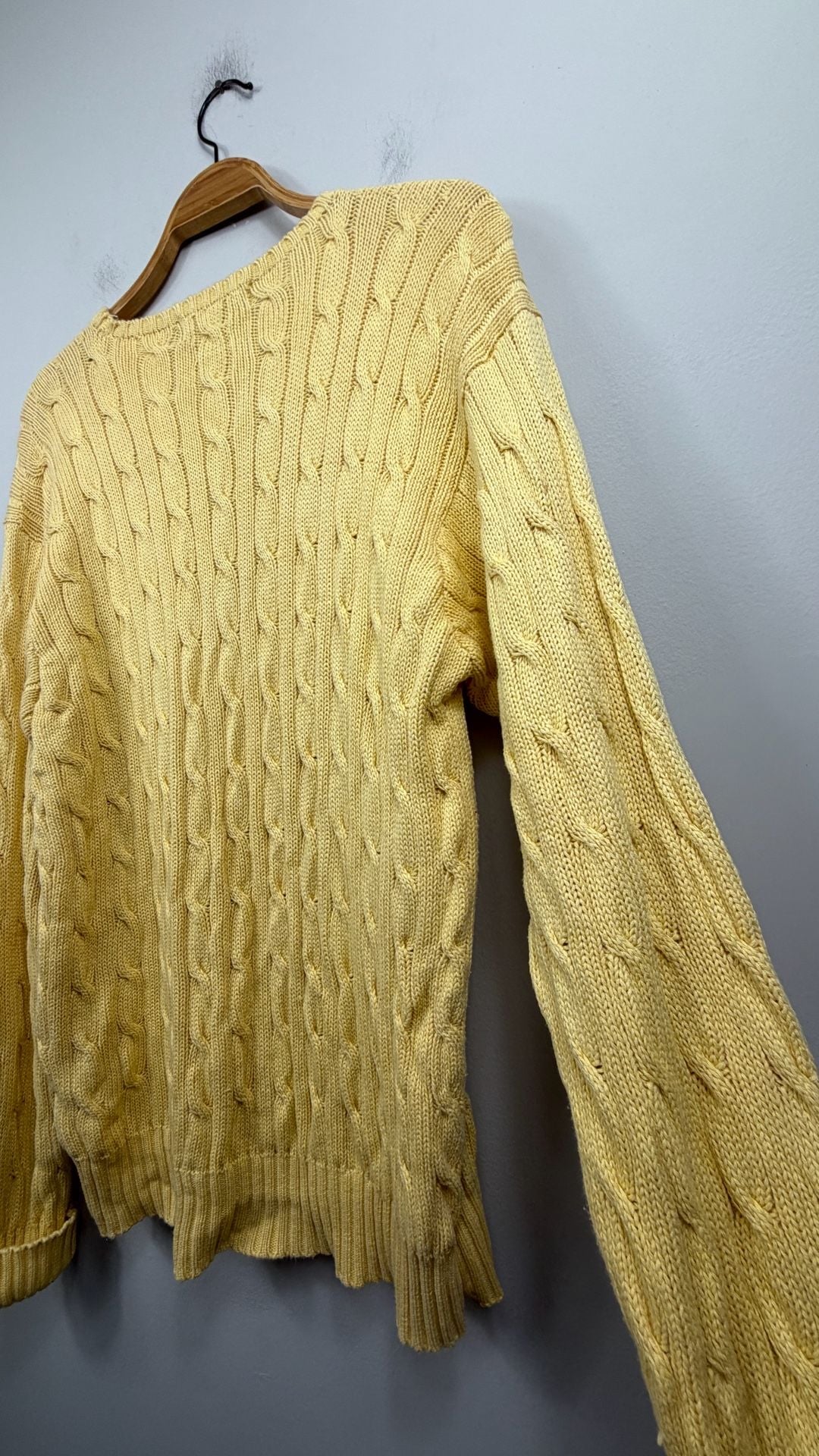 Polo Ralph Lauren Yellow Cable Knit Cotton Sweater 9