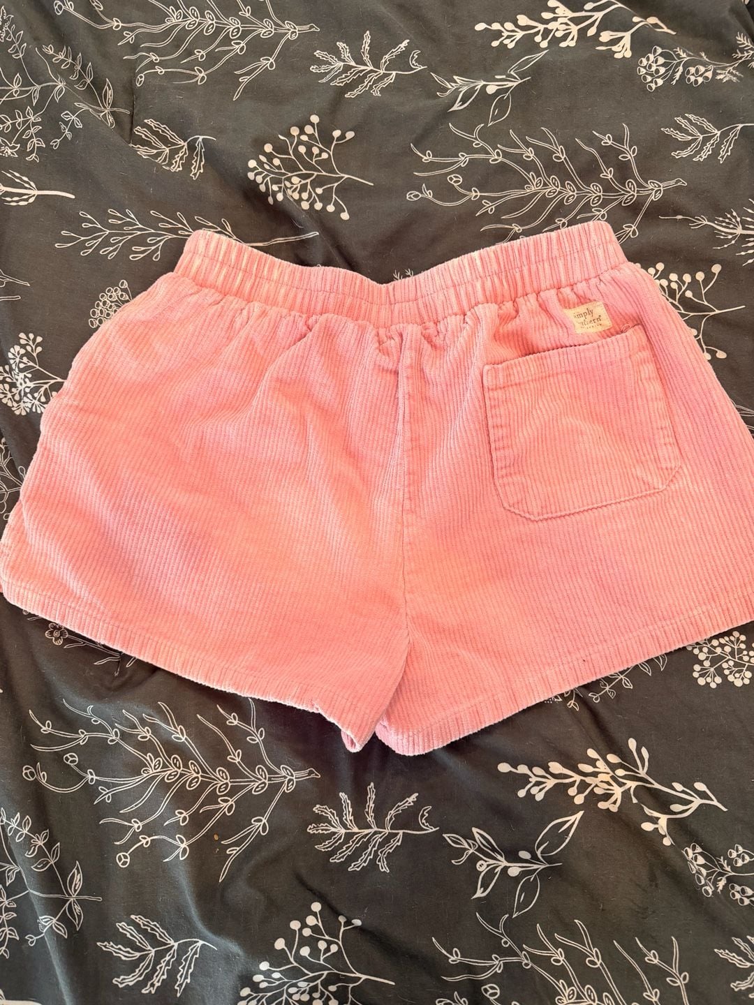 Simply Southern Corduroy Shorts Size S Pink 3