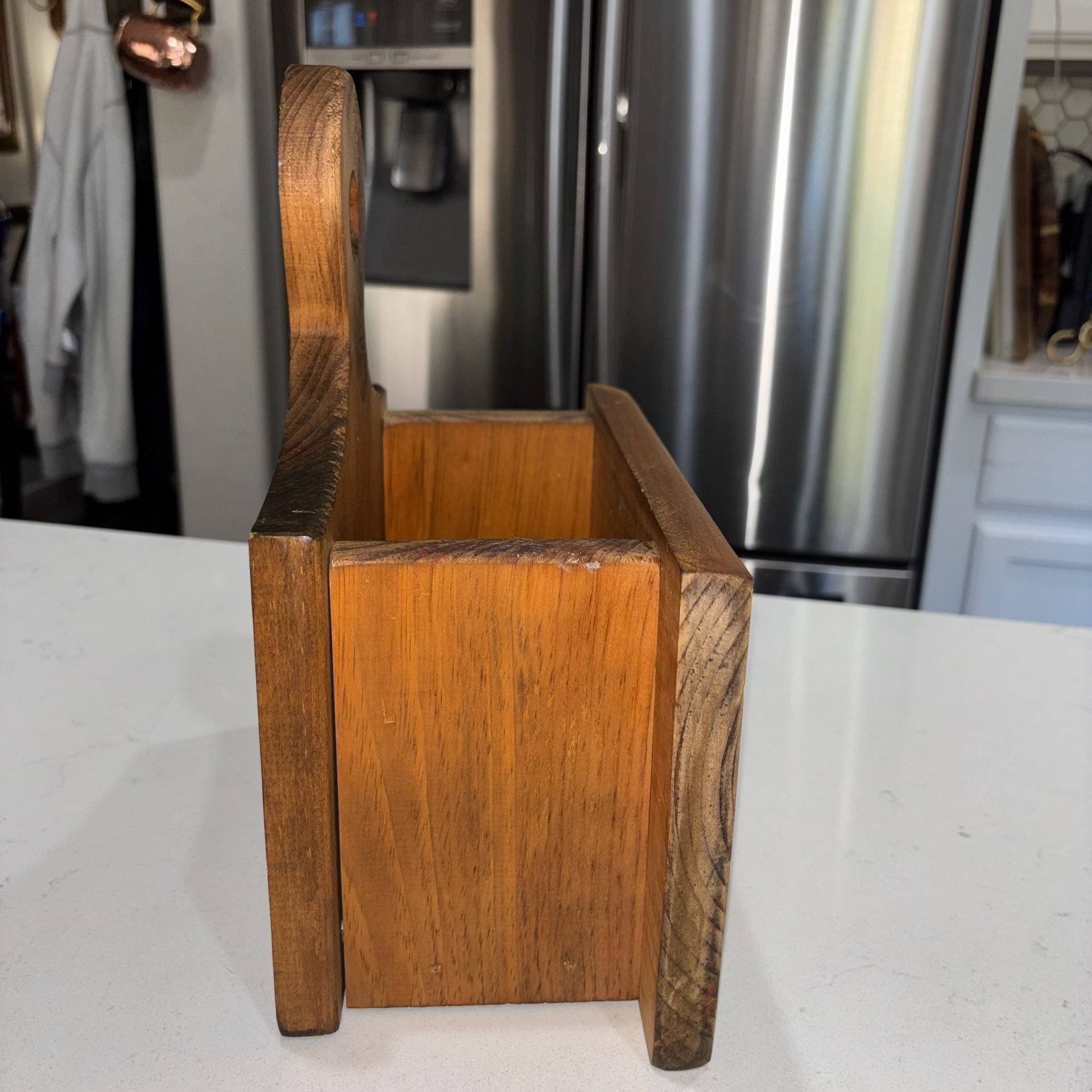 Vintage Handcrafted Wooden Christmas Cards Holder Box 7
