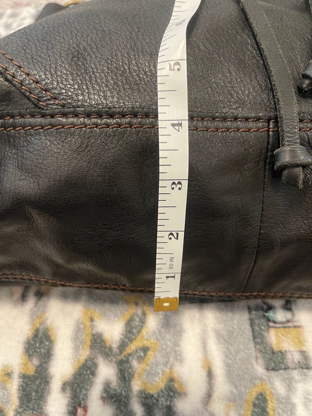 Lucky Brand Black Leather Drawstring Hobo Shoulder Bag 10