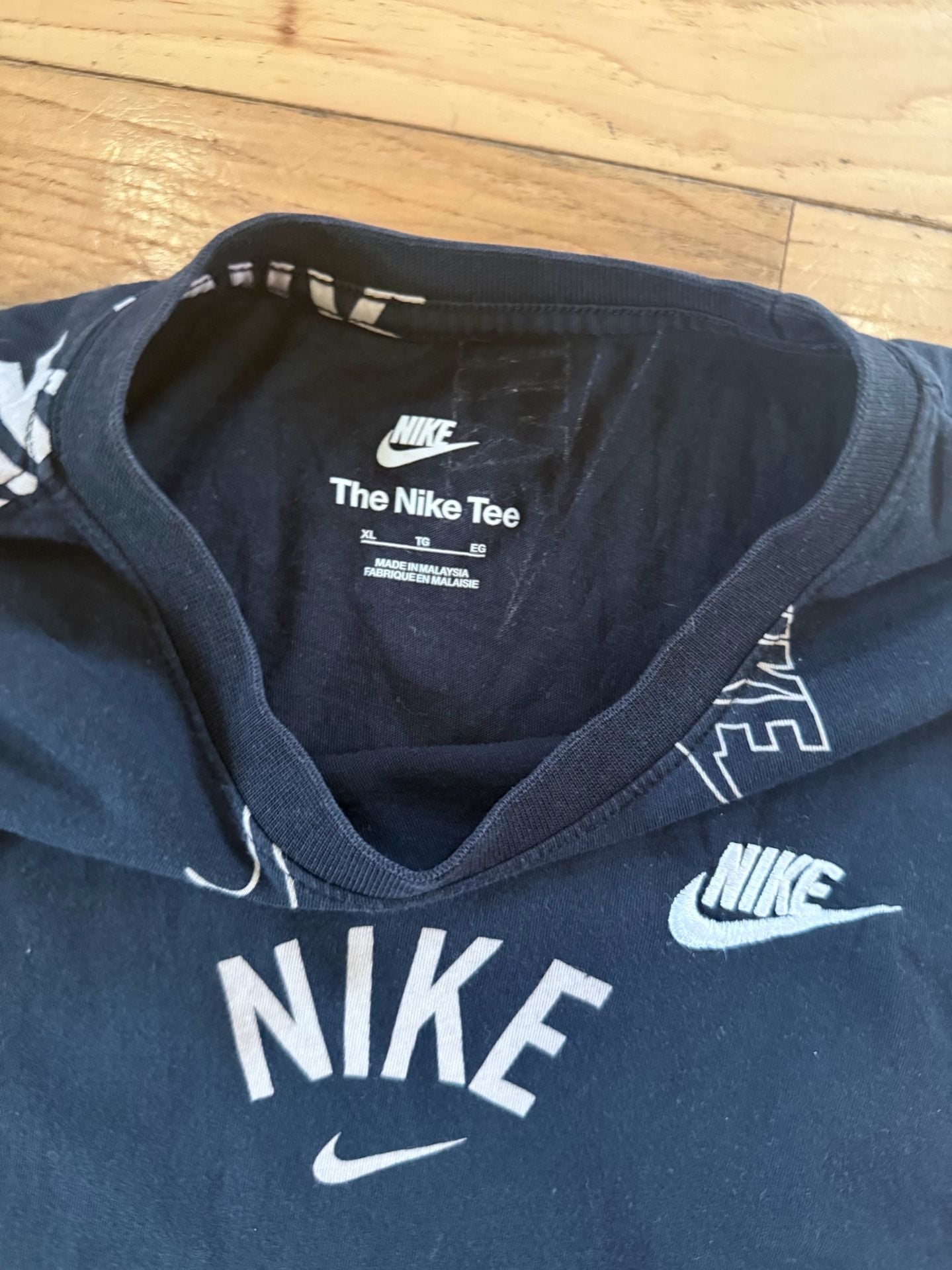 Nike All Over Print Tee Size XL Black Graphic Logo 4