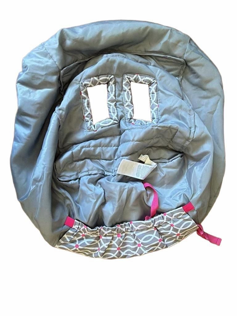Boppy Shopping Cart And High Chair Cover Grey Pink 3