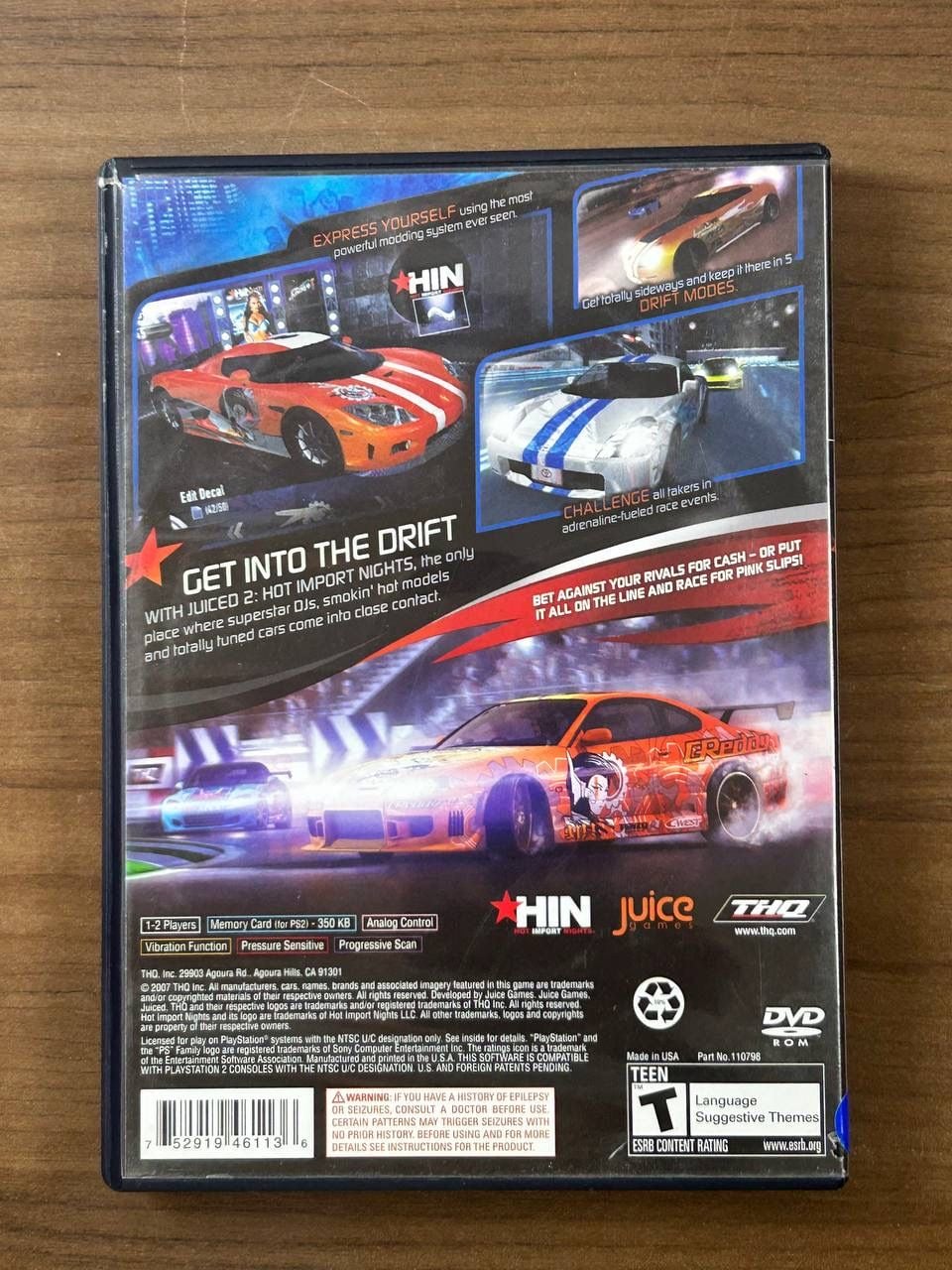 Juiced 2 Hot Import Nights PS2 PlayStation 2 2007 Complete CIB w/ Manual THQ 3