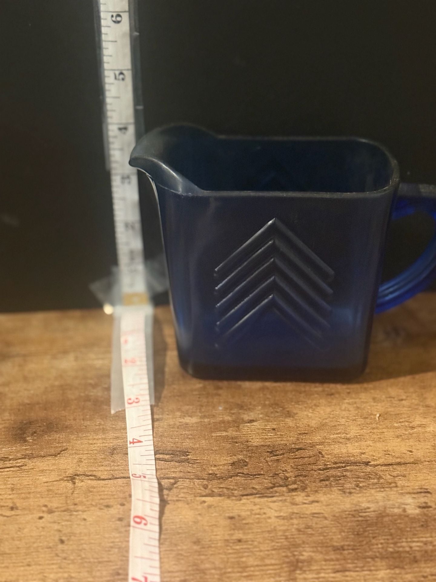 Cobalt Blue Depression Glass 1930 Hazel Atlas Chevron Pattern Antique Art Deco 1