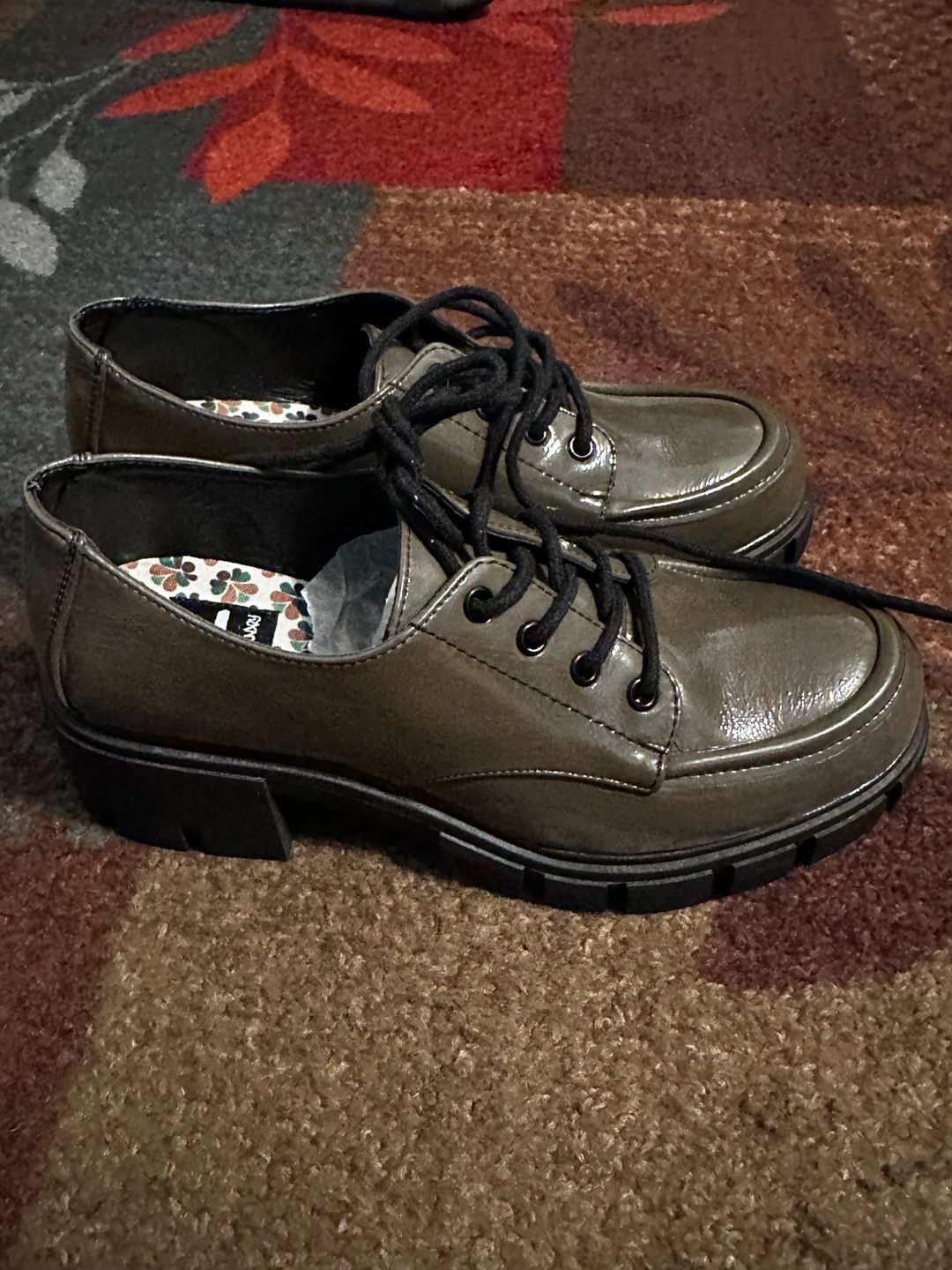 Dirty Laundry Shoes Size 8.5 Green Platform Oxford Lace Up Loafers 7