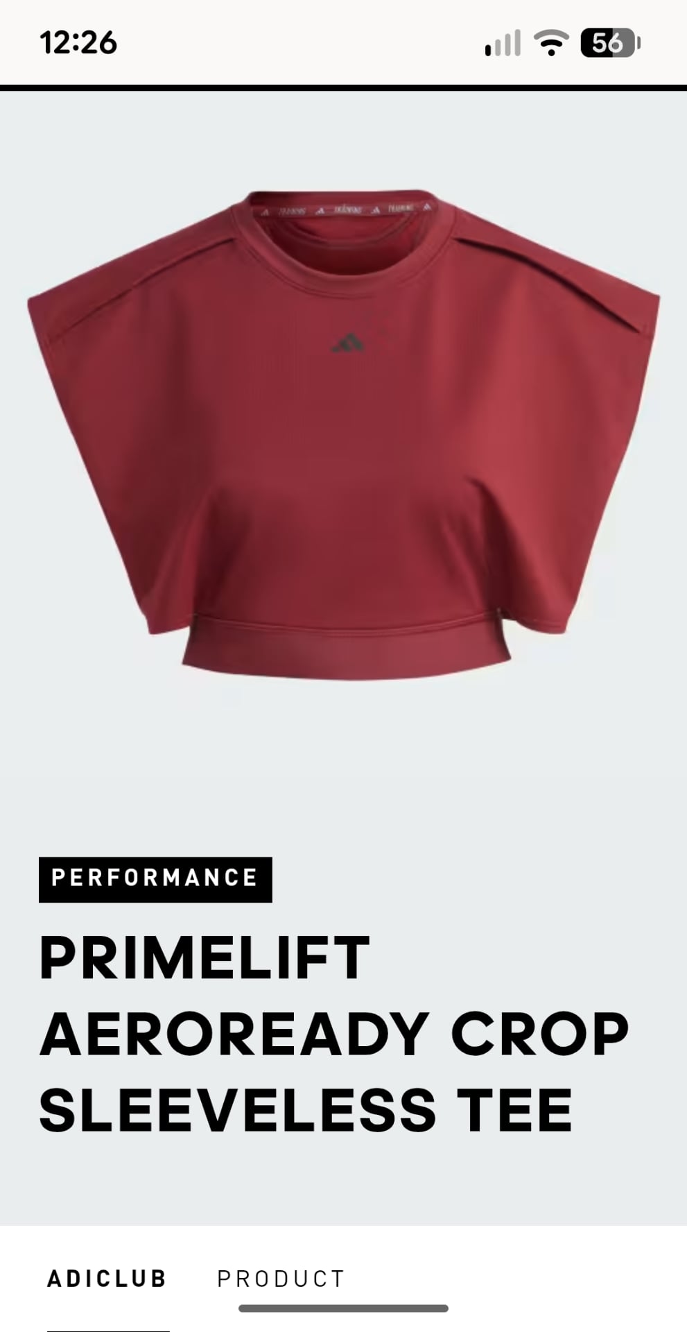 Adidas Power Crop Top Burgundy 12