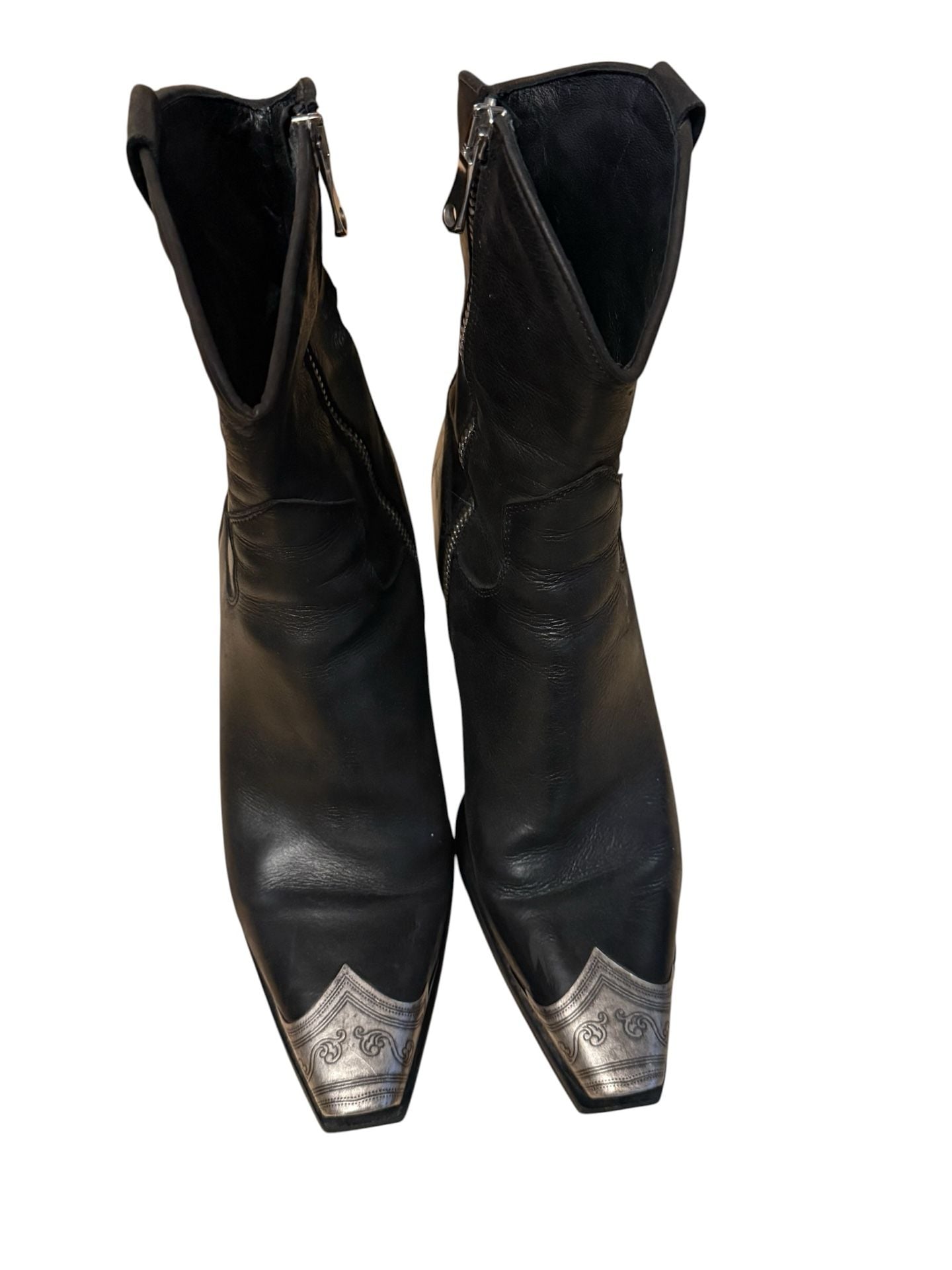 Free People Brayden Western Boots Size 39 Black Leather 3