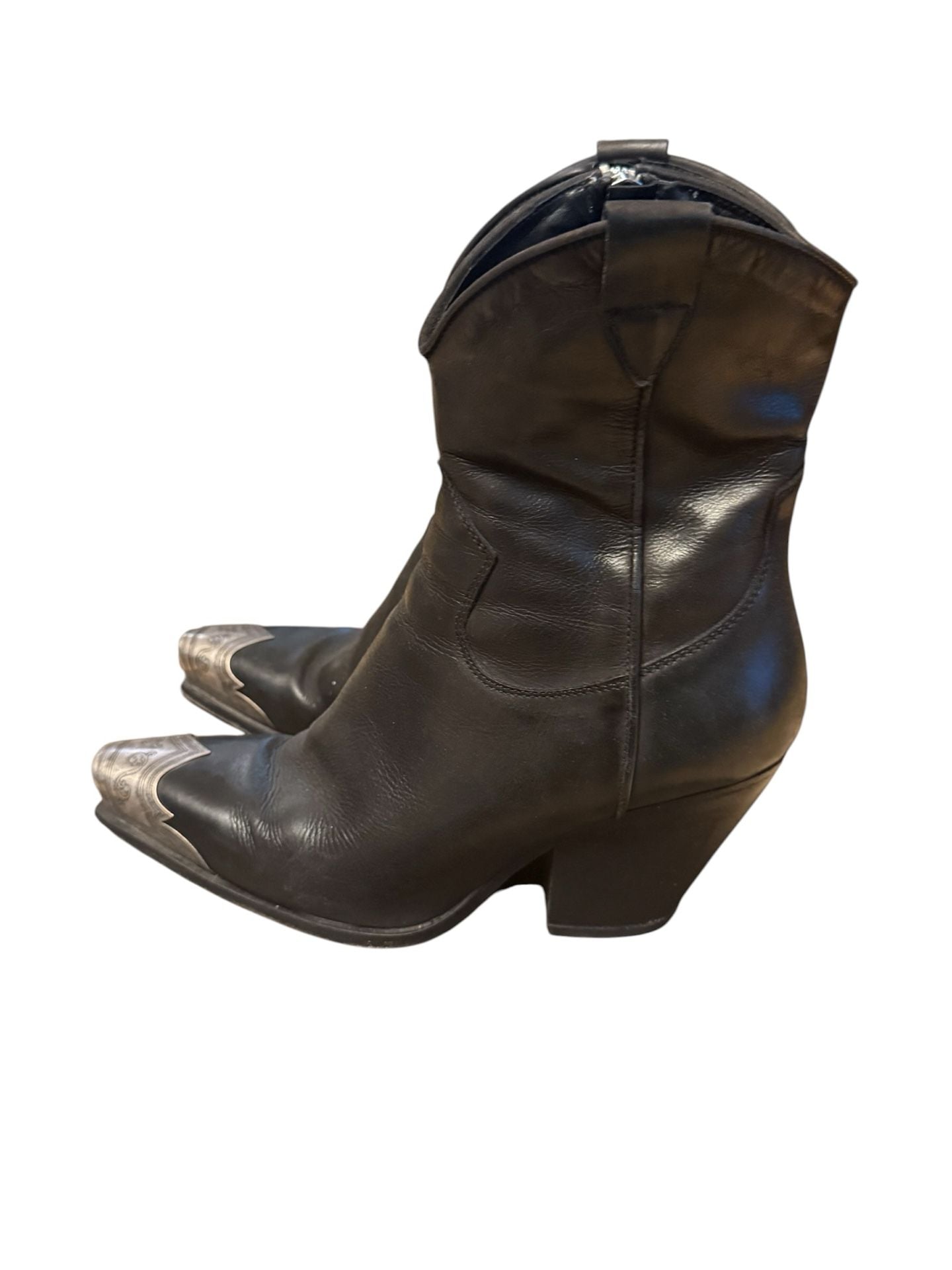 Free People Brayden Western Boots Size 39 Black Leather 5