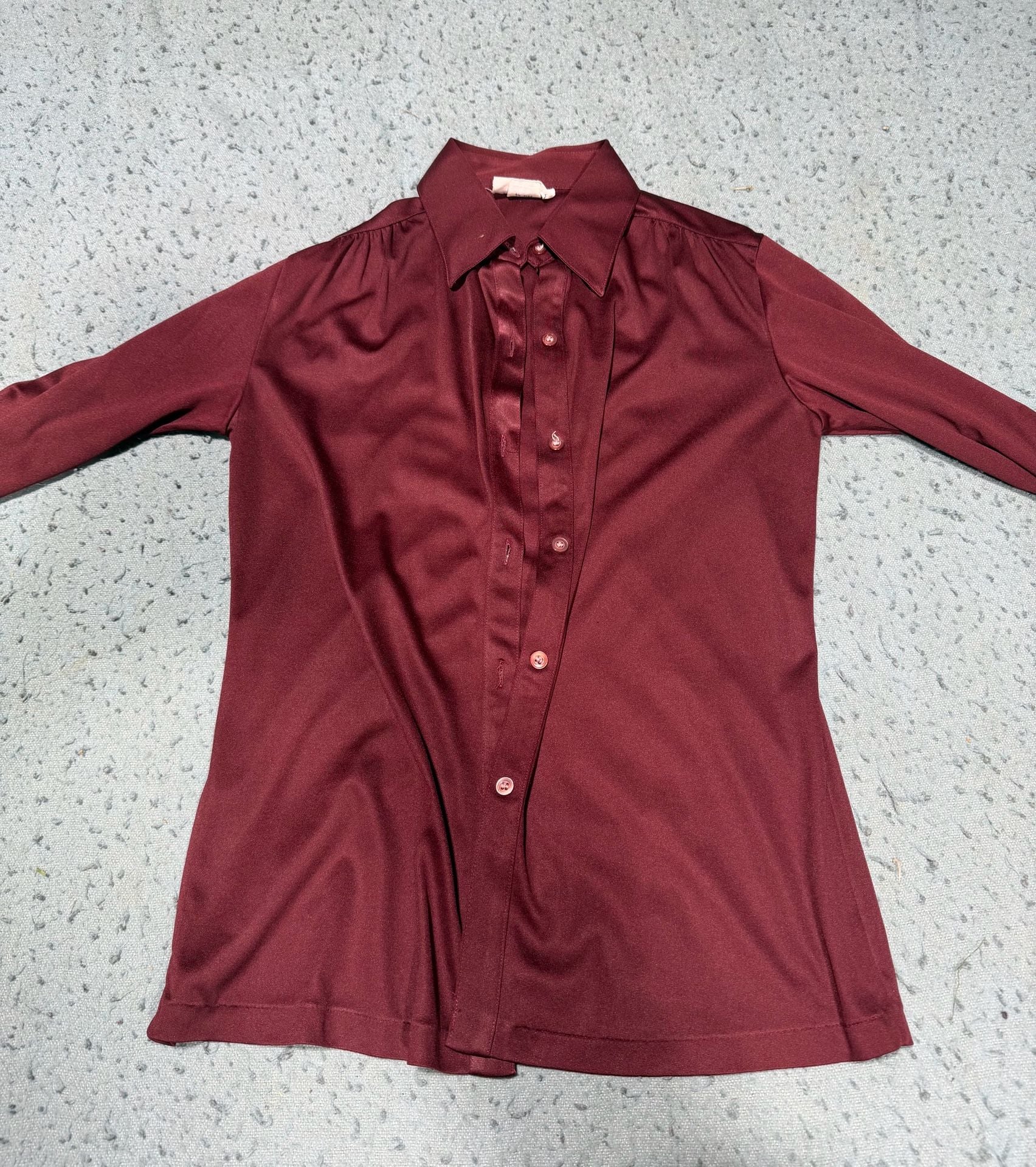 Bobbie Brooks Long Sleeve Button-Up Shirt Burgundy 2