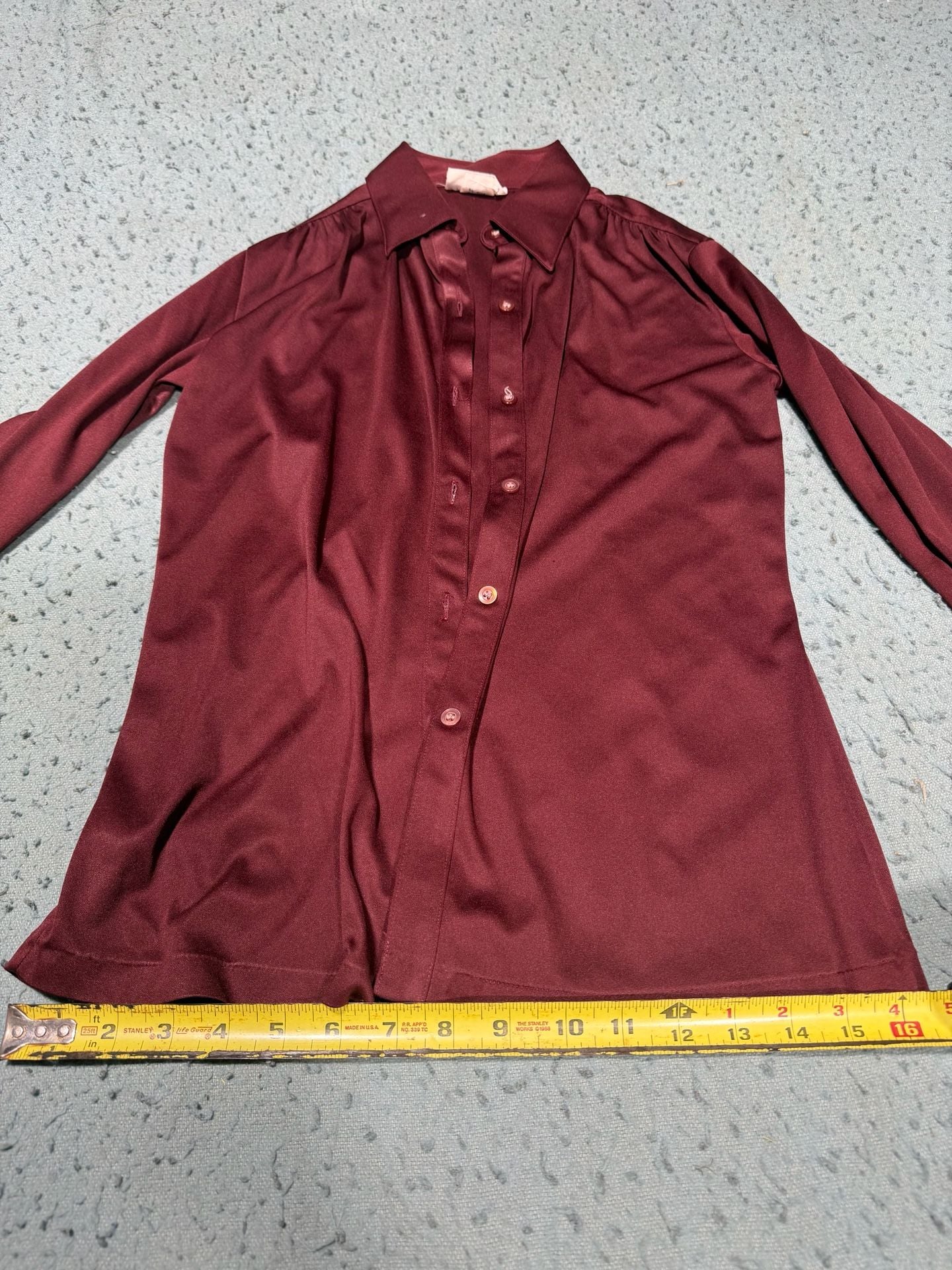 Bobbie Brooks Long Sleeve Button-Up Shirt Burgundy 5