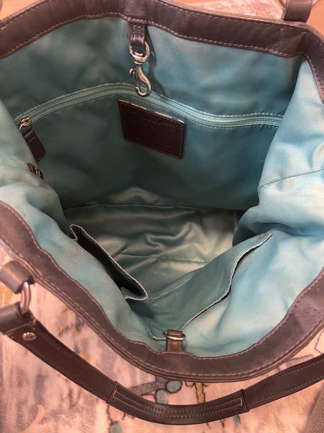 Coach Audrey Black Soft Leather Dotted Tote Bag 5