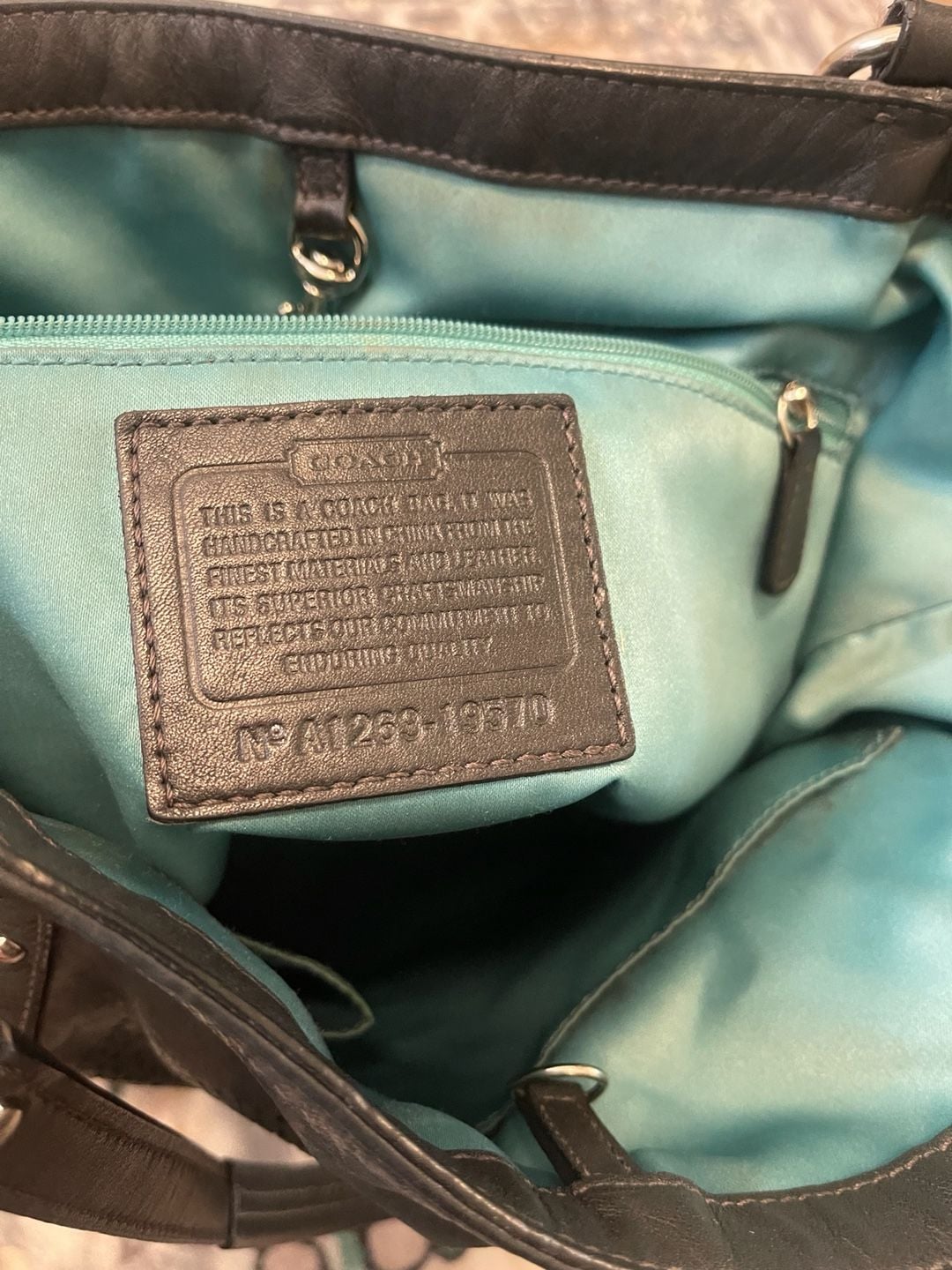 Coach Audrey Black Soft Leather Dotted Tote Bag 6