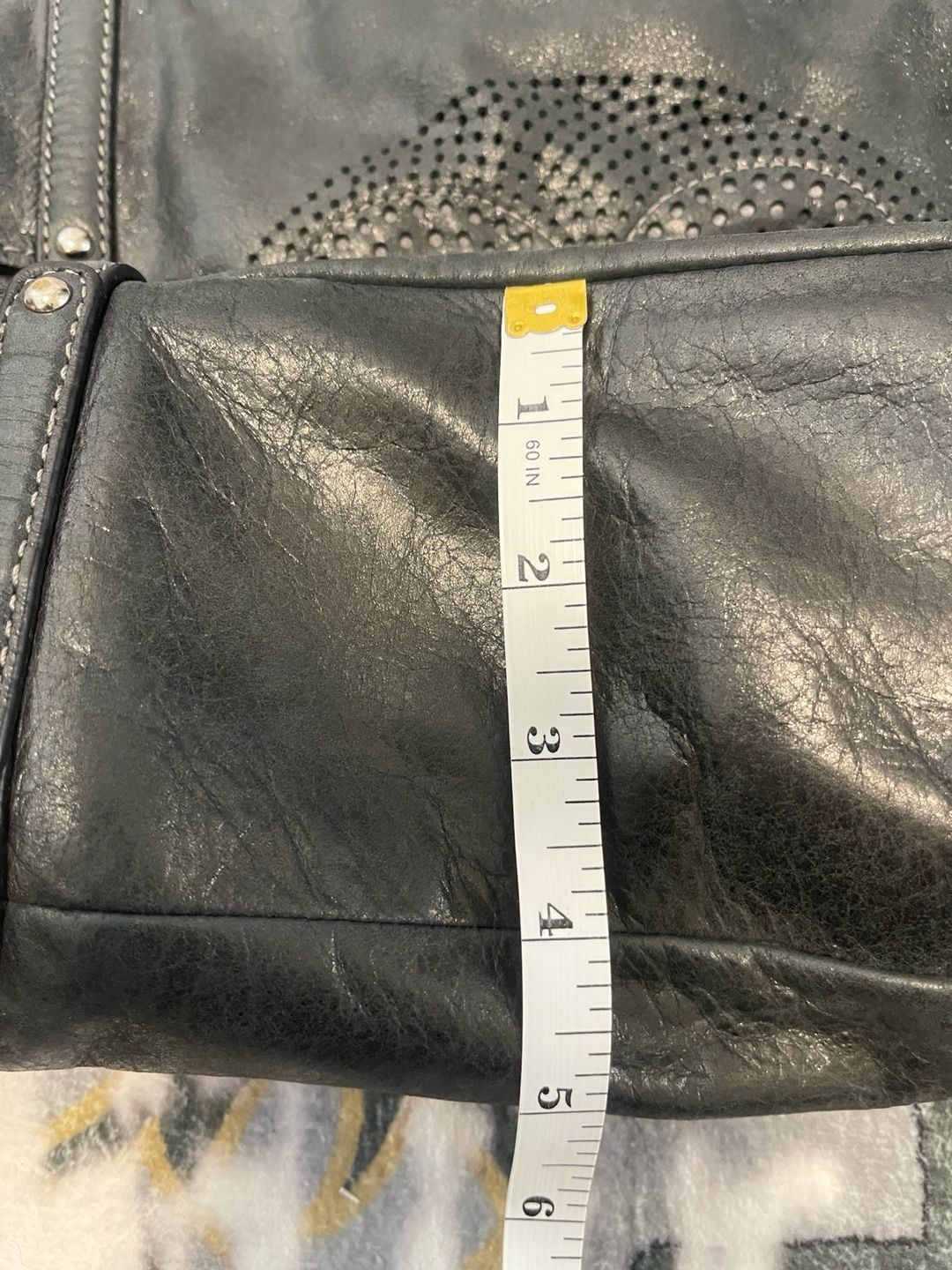 Coach Audrey Black Soft Leather Dotted Tote Bag 11