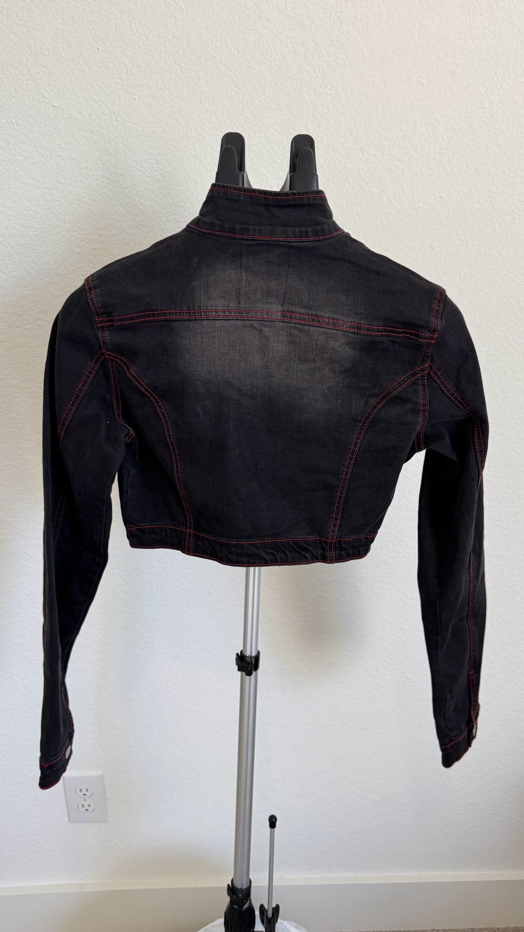 Fashion Nova Up For A Challenge Stretch Denim Moto Jacket Size S 4