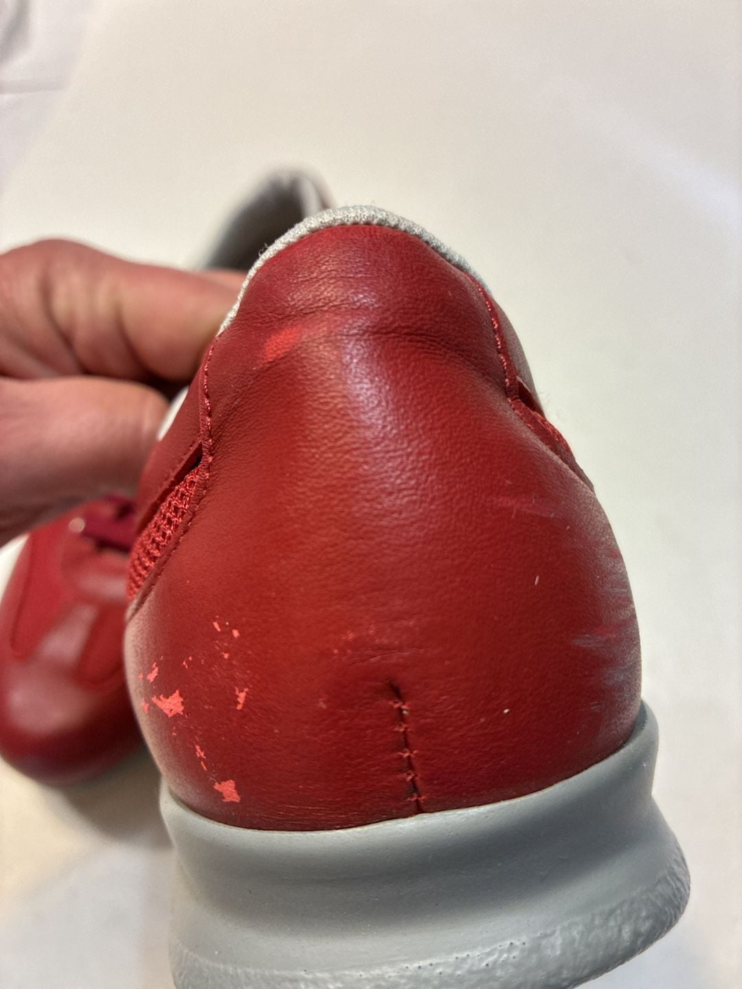 SAS FT Mesh Ruby Sneakers Red Leather Walking Shoes 6