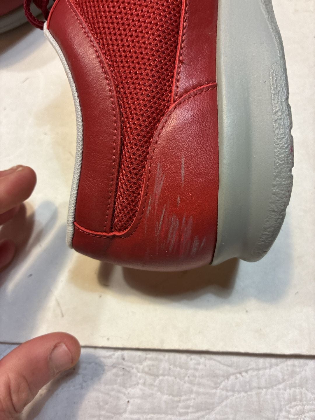 SAS FT Mesh Ruby Sneakers Red Leather Walking Shoes 7