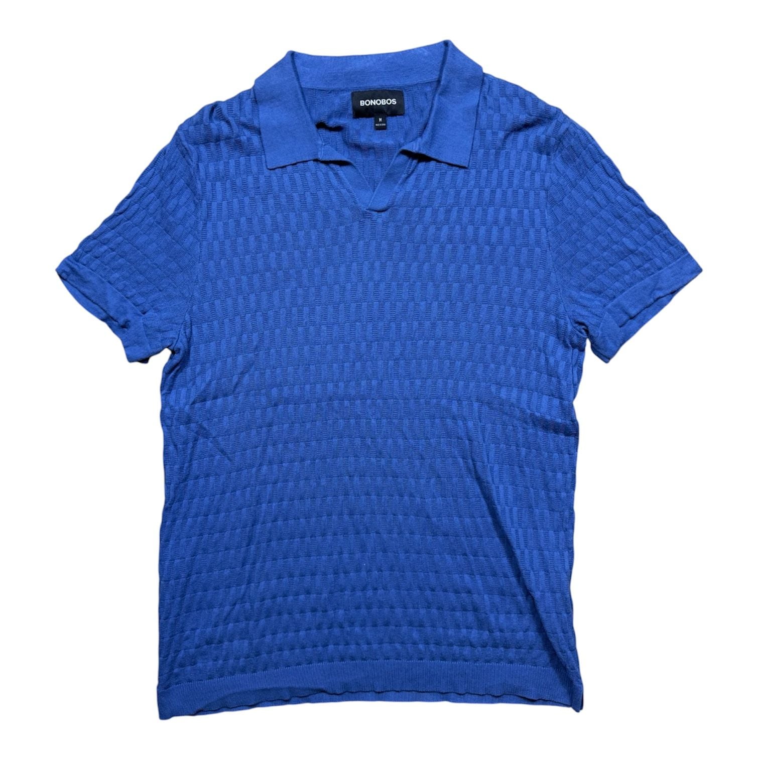 Bonobos Knit Polo Size M Blue Cotton Short Sleeve Sweater 2