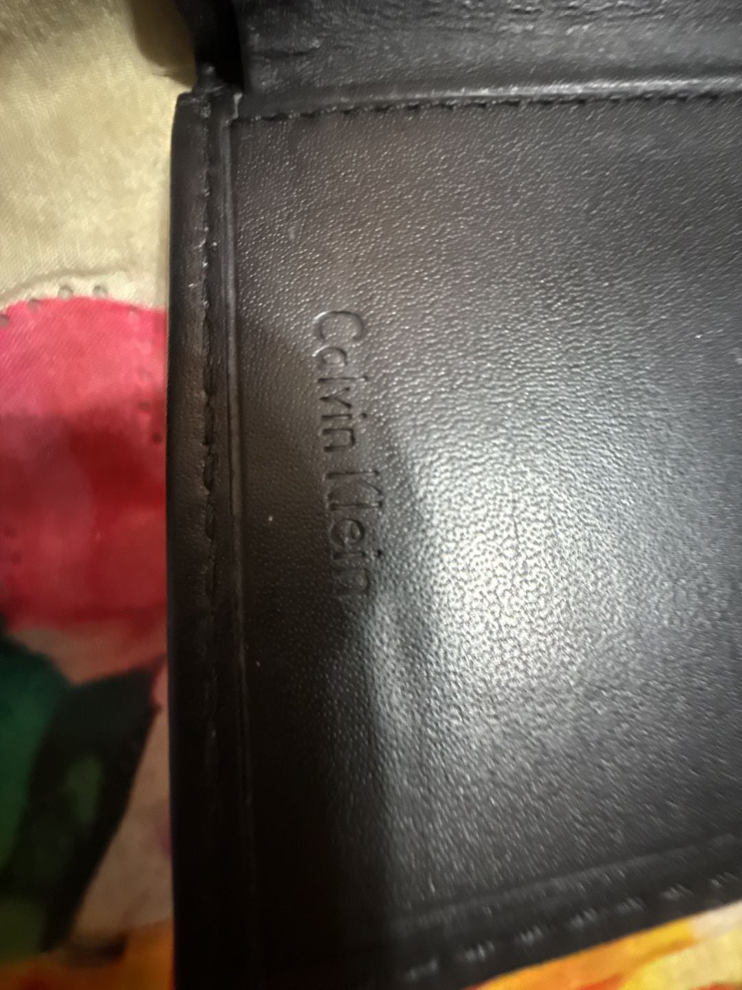 Calvin Klein Black Leather Trifold Wallet 7