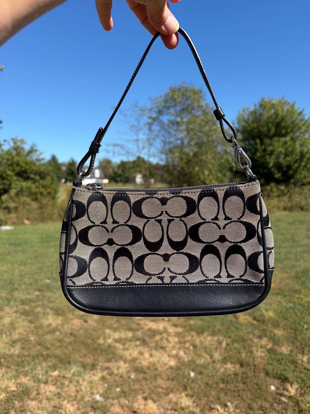 Coach 6094 Signature Jacquard mini Demi Shoulder Bag Black 2