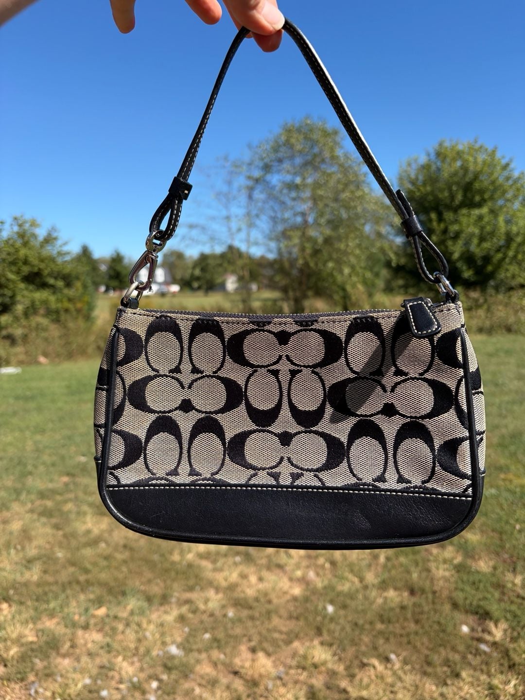 Coach 6094 Signature Jacquard mini Demi Shoulder Bag Black 3