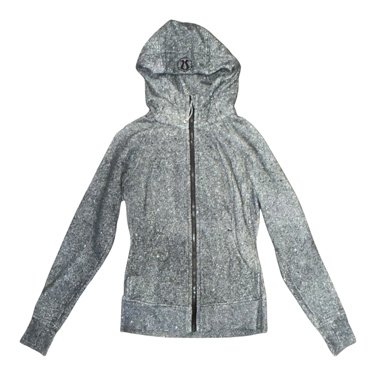 Lululemon Scuba Hoodie Size 6 Gray Speckled Full Zip 2