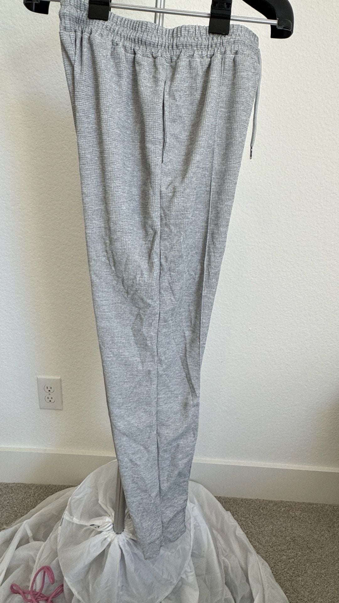Unbranded Gray Waffle Knit Zip Up Tracksuit Size Medium 2