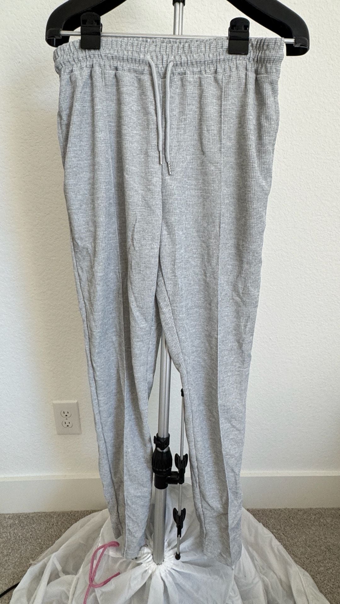 Unbranded Gray Waffle Knit Zip Up Tracksuit Size Medium 3