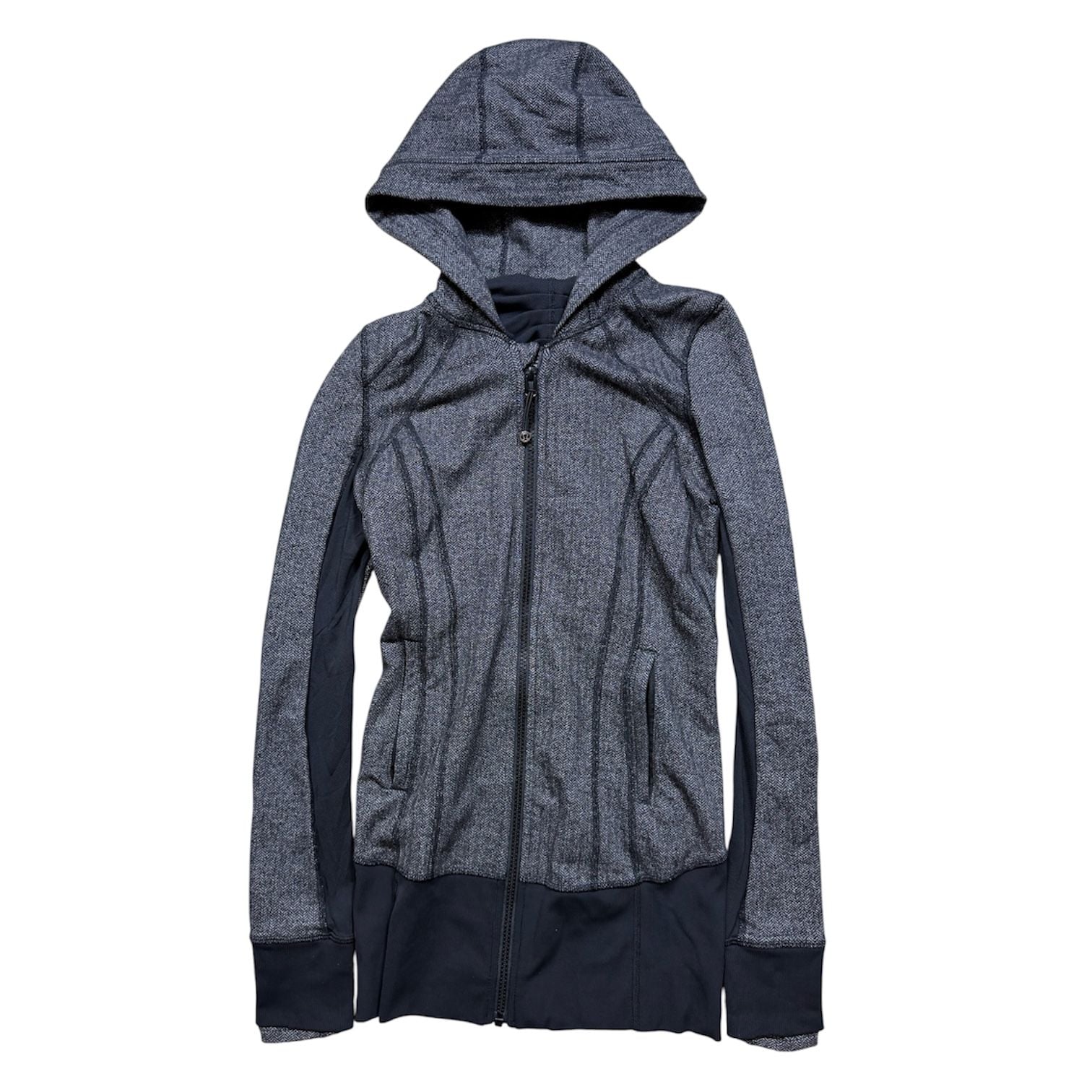 Lululemon Daily Practice Jacket Full Zip Hoodie Gray Herringbone scuba 2